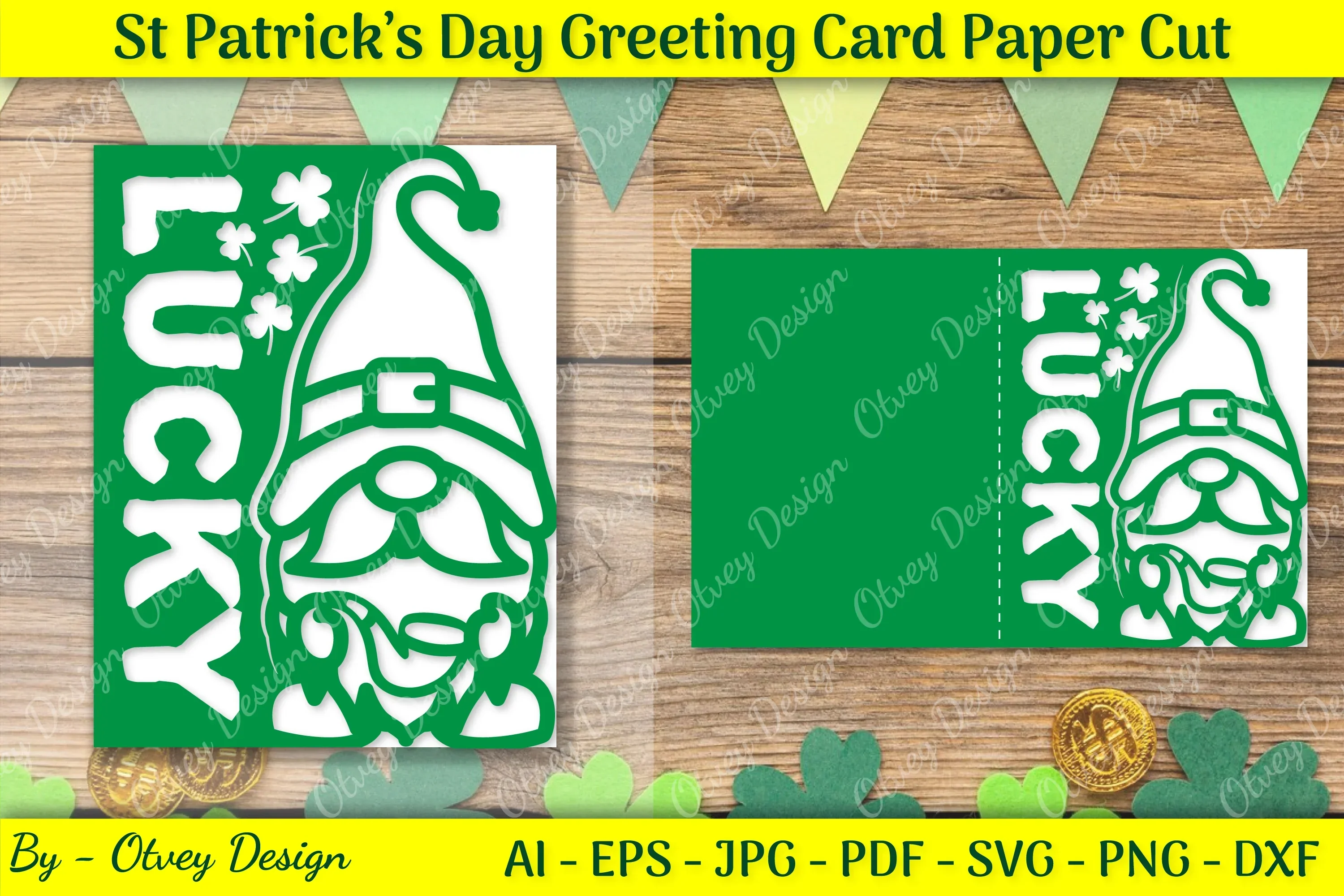 St. Patrick's Day Card SVG Bundle