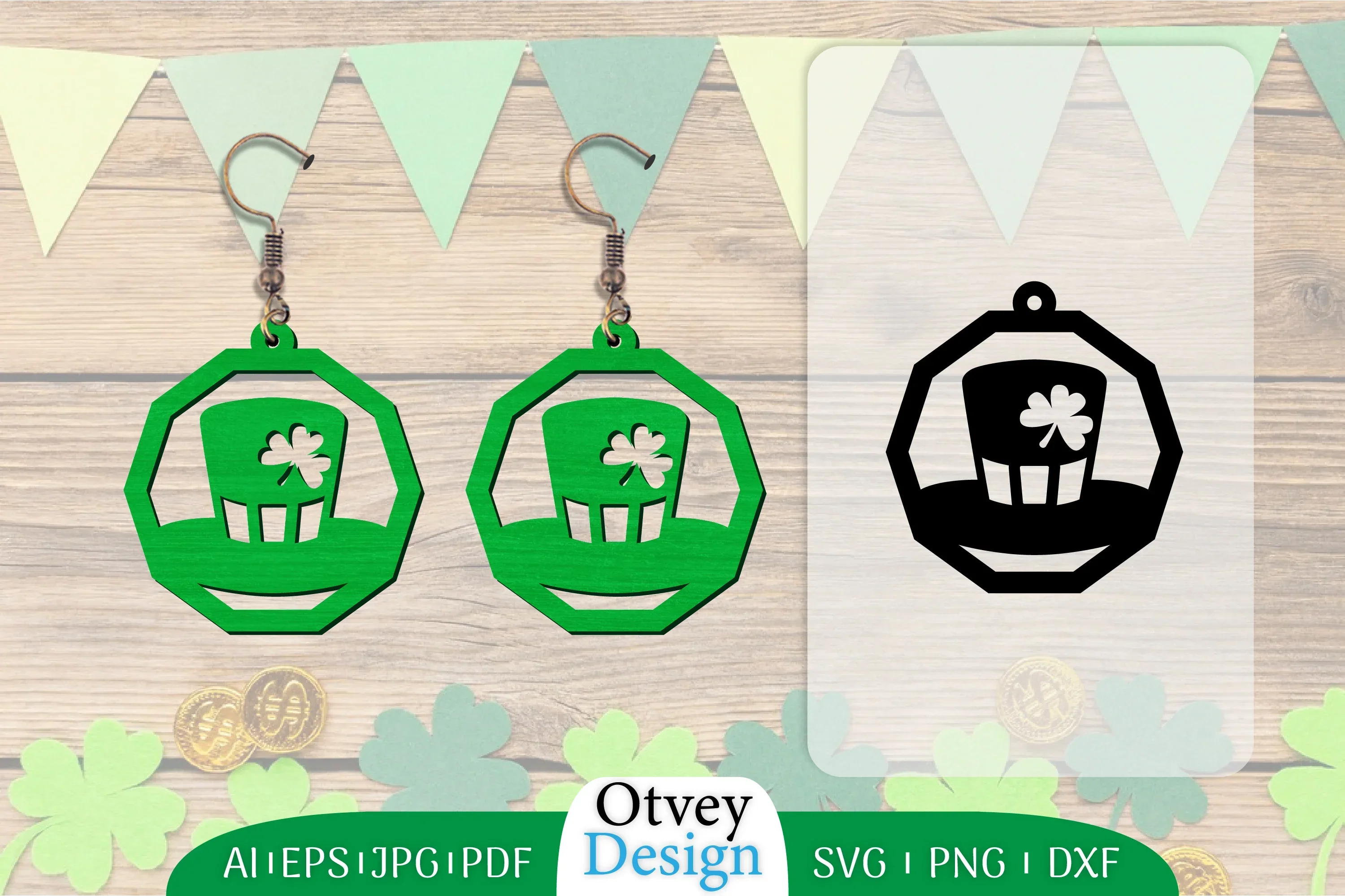 St Patrick's Day Earring Lasercut SVG Bundle