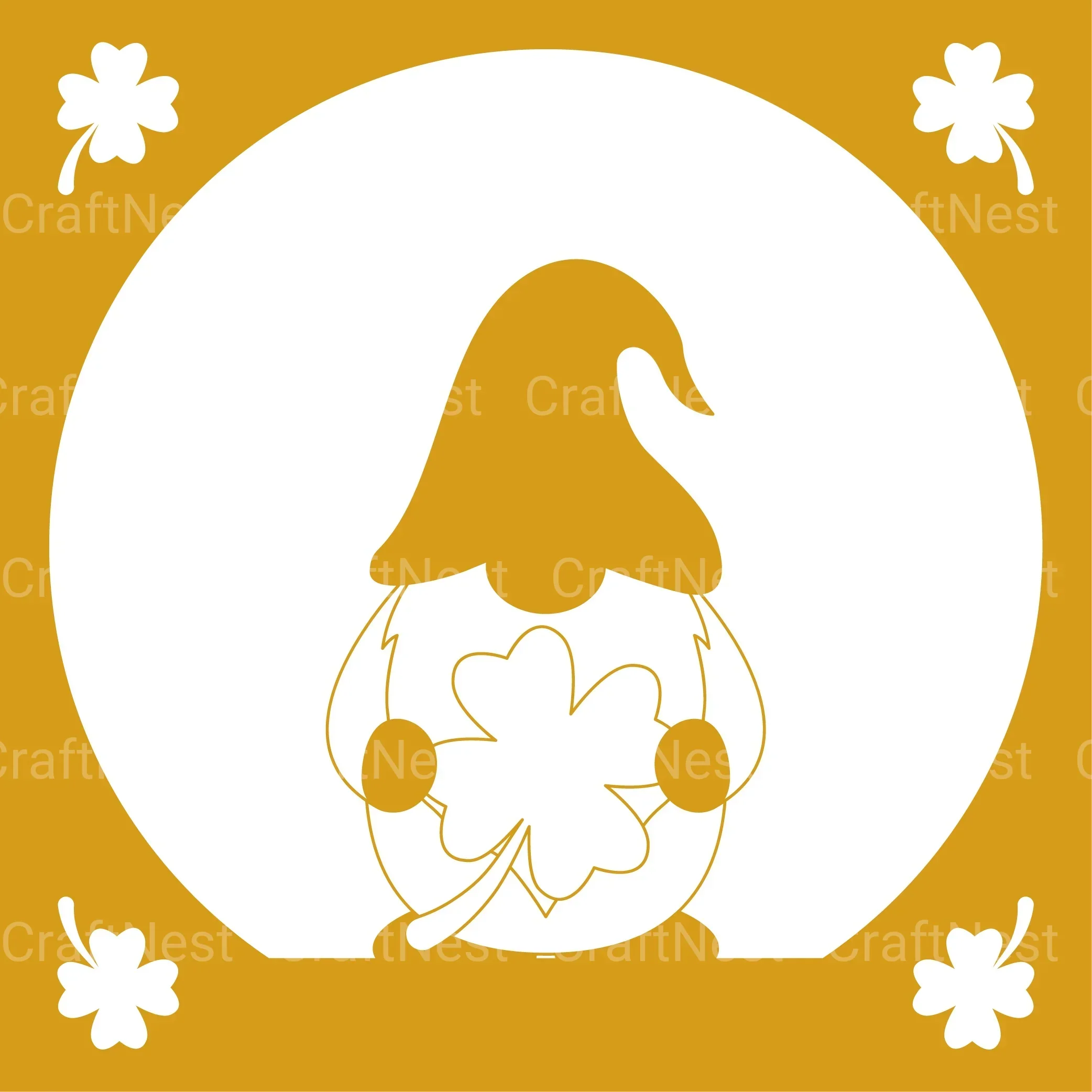 St. Patrick's Day Gnome Layered Papercut Clipart Bundle - Image 7