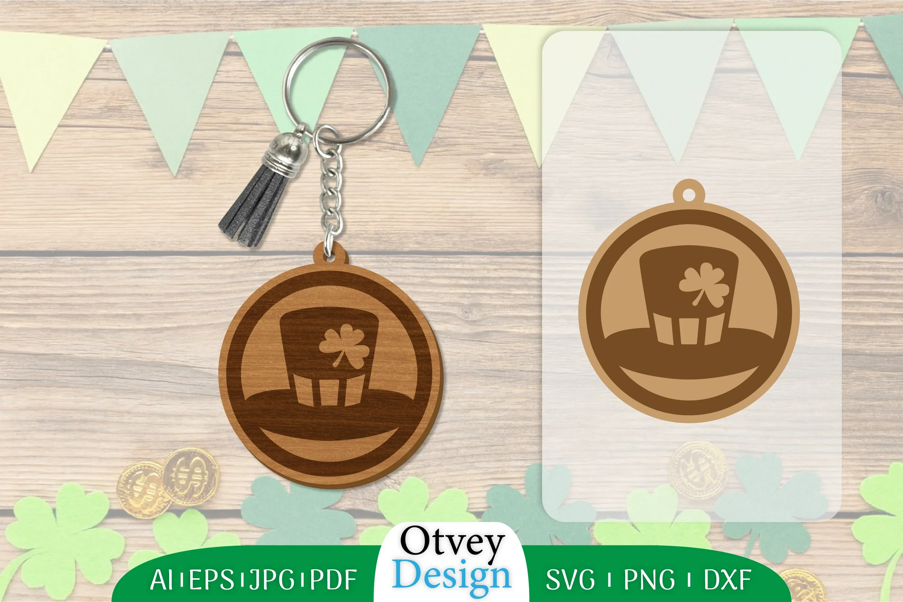 St Patrick's Day Keychain Lasercut SVG Bundle
