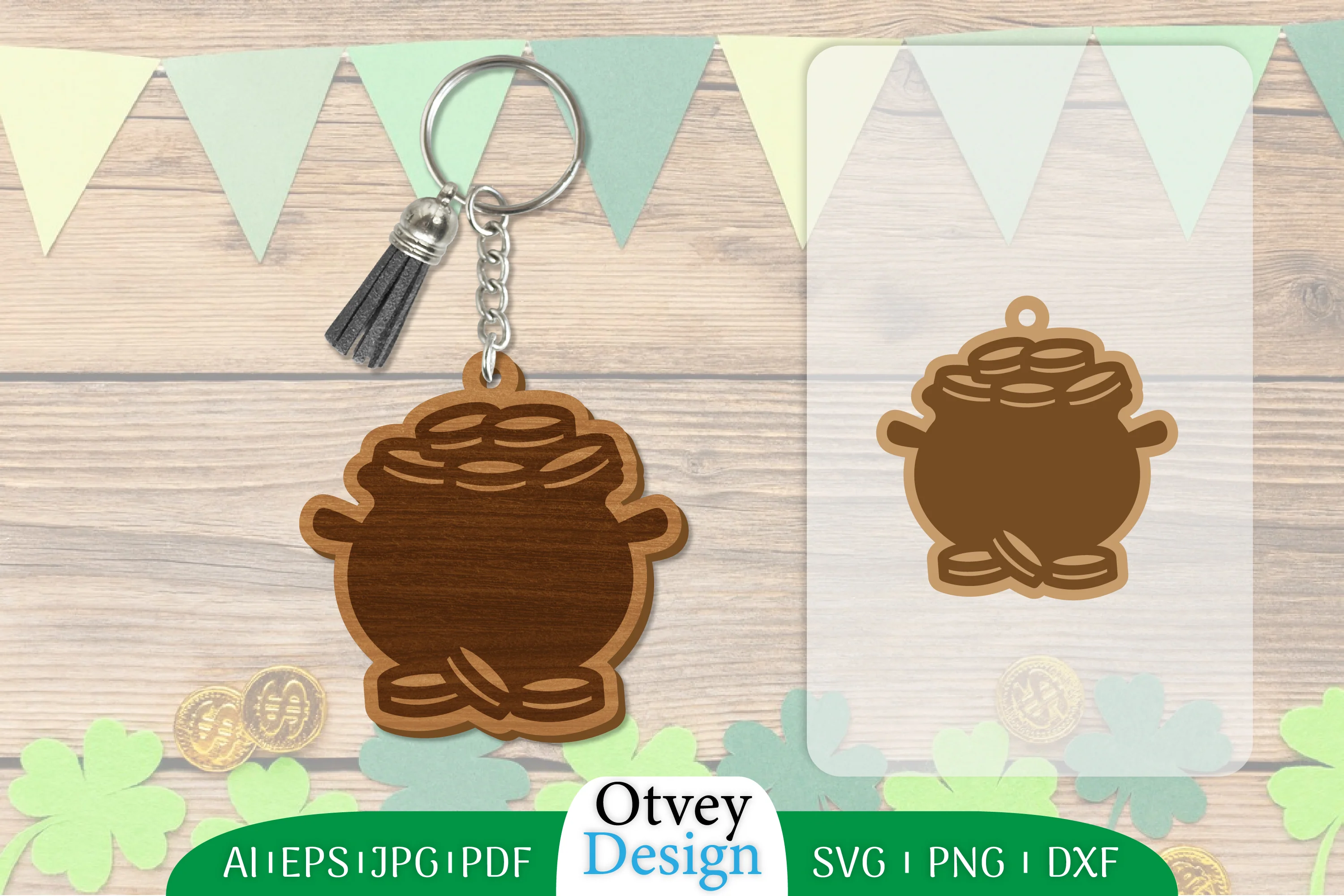 St Patrick's Day Keychain Lasercut SVG Bundle