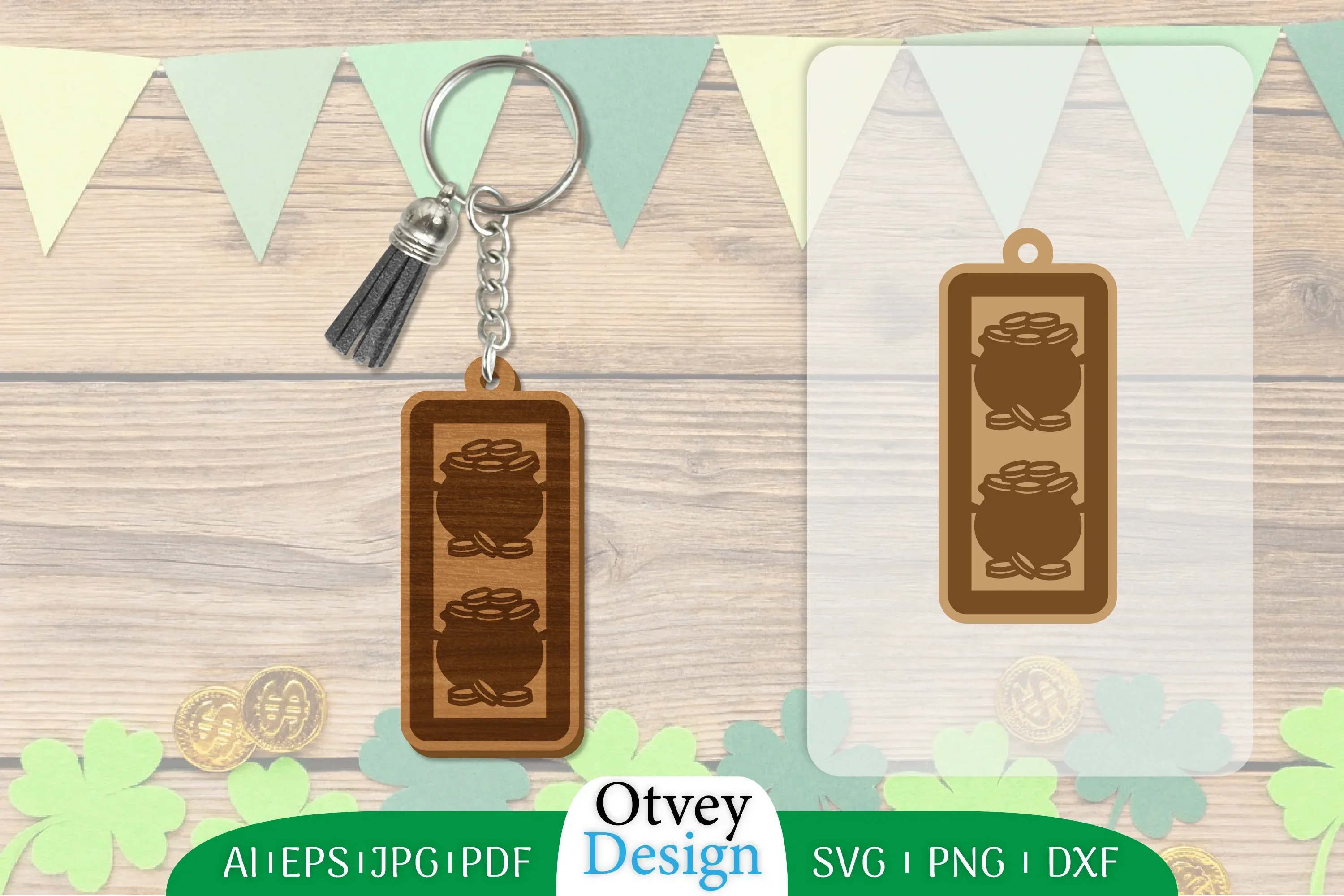 St Patrick's Day Keychain Lasercut SVG Bundle
