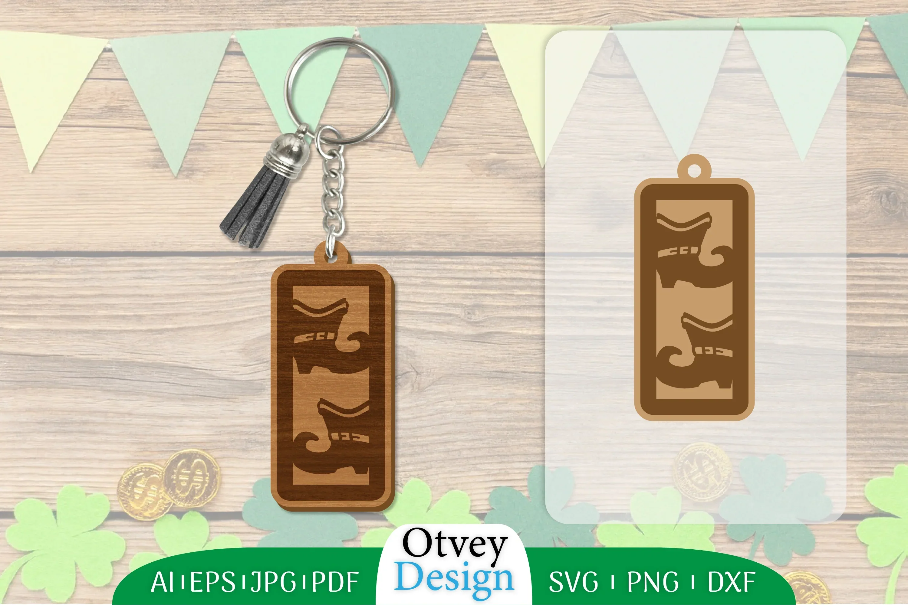 St Patrick's Day Keychain Lasercut SVG Bundle
