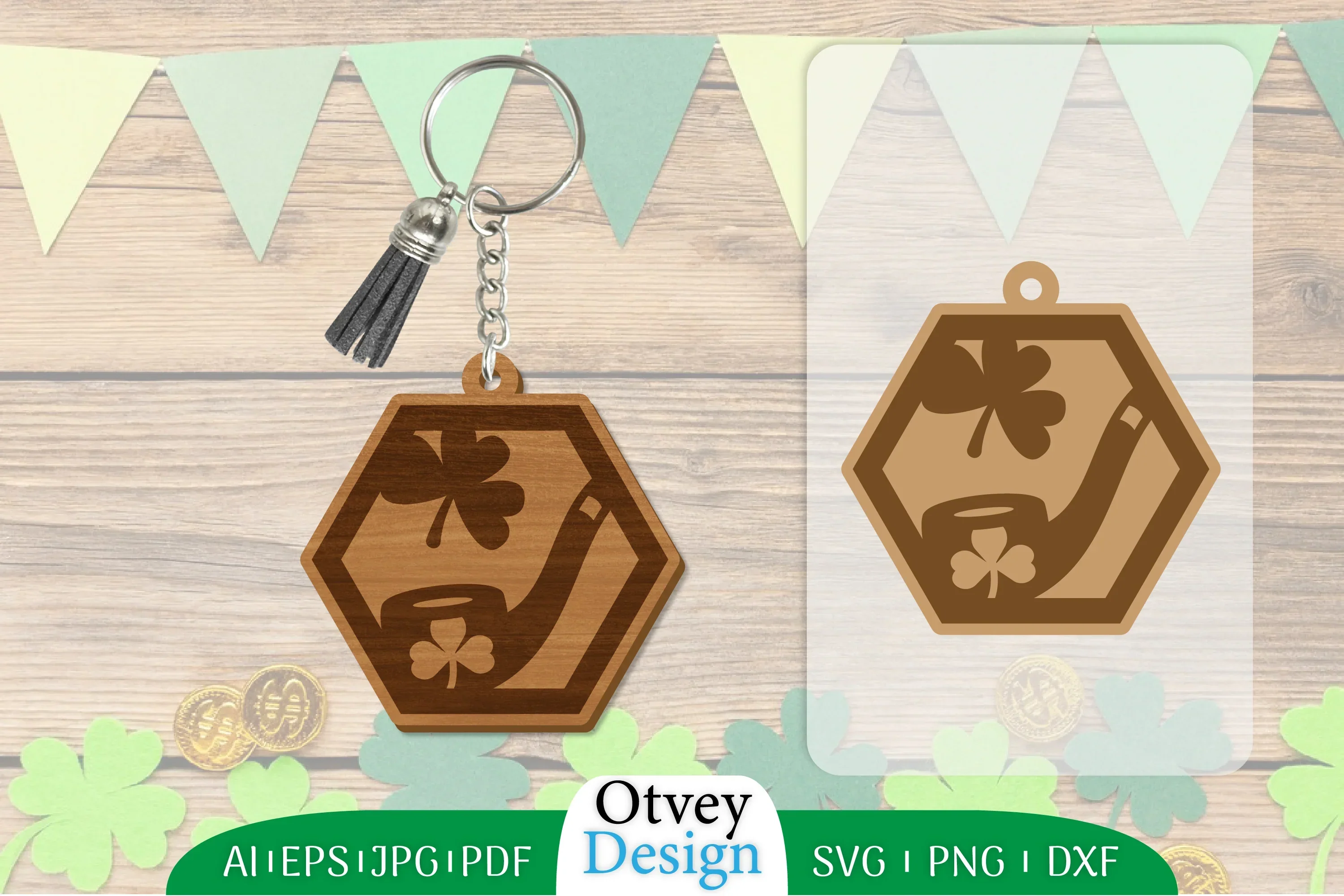 St Patrick's Day Keychain Lasercut SVG Bundle