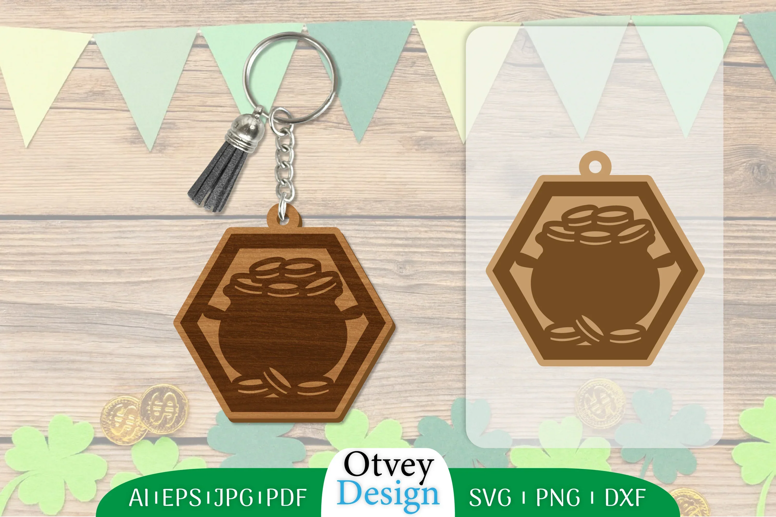 St Patrick's Day Keychain Lasercut SVG Bundle