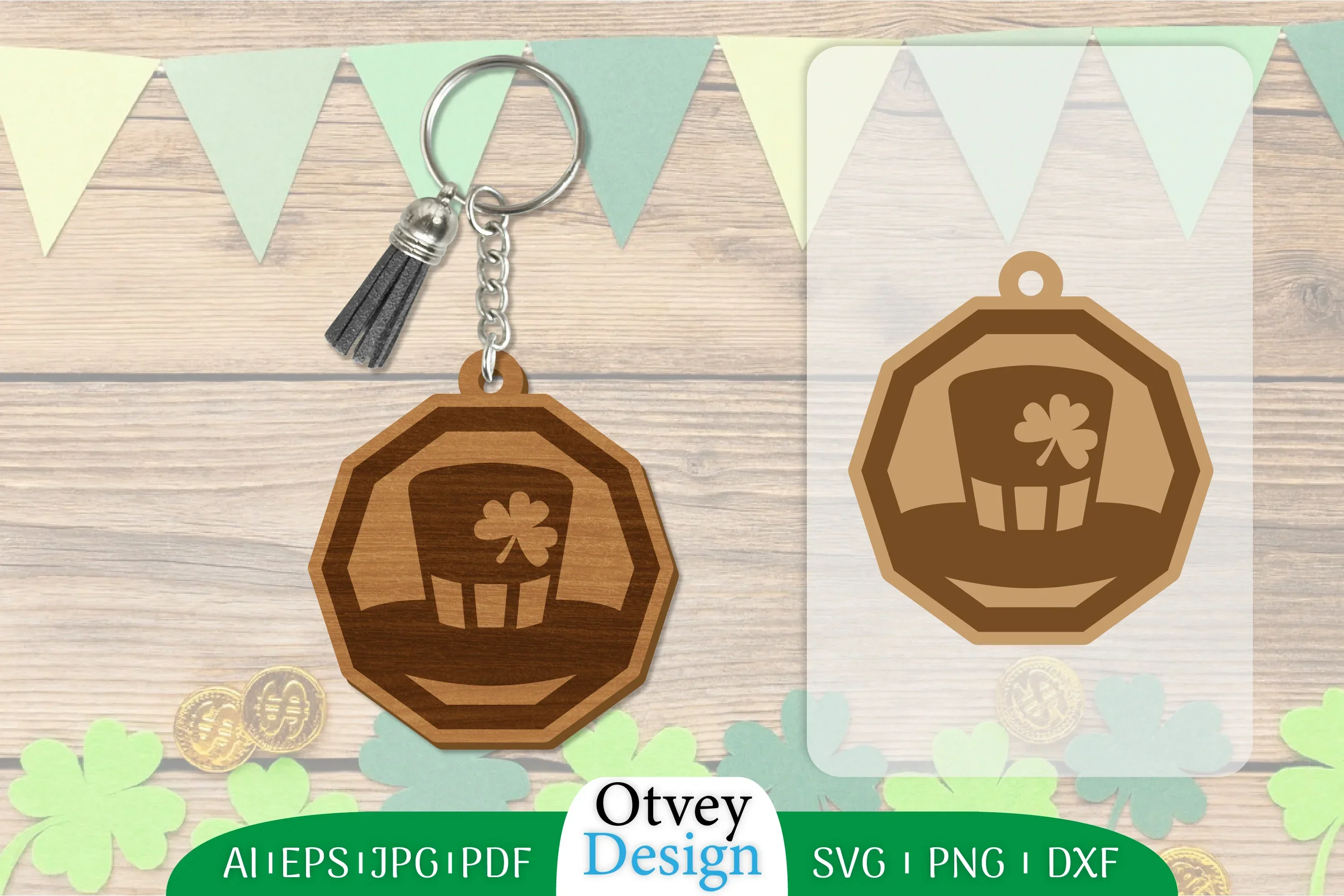 St Patrick's Day Keychain Lasercut SVG Bundle