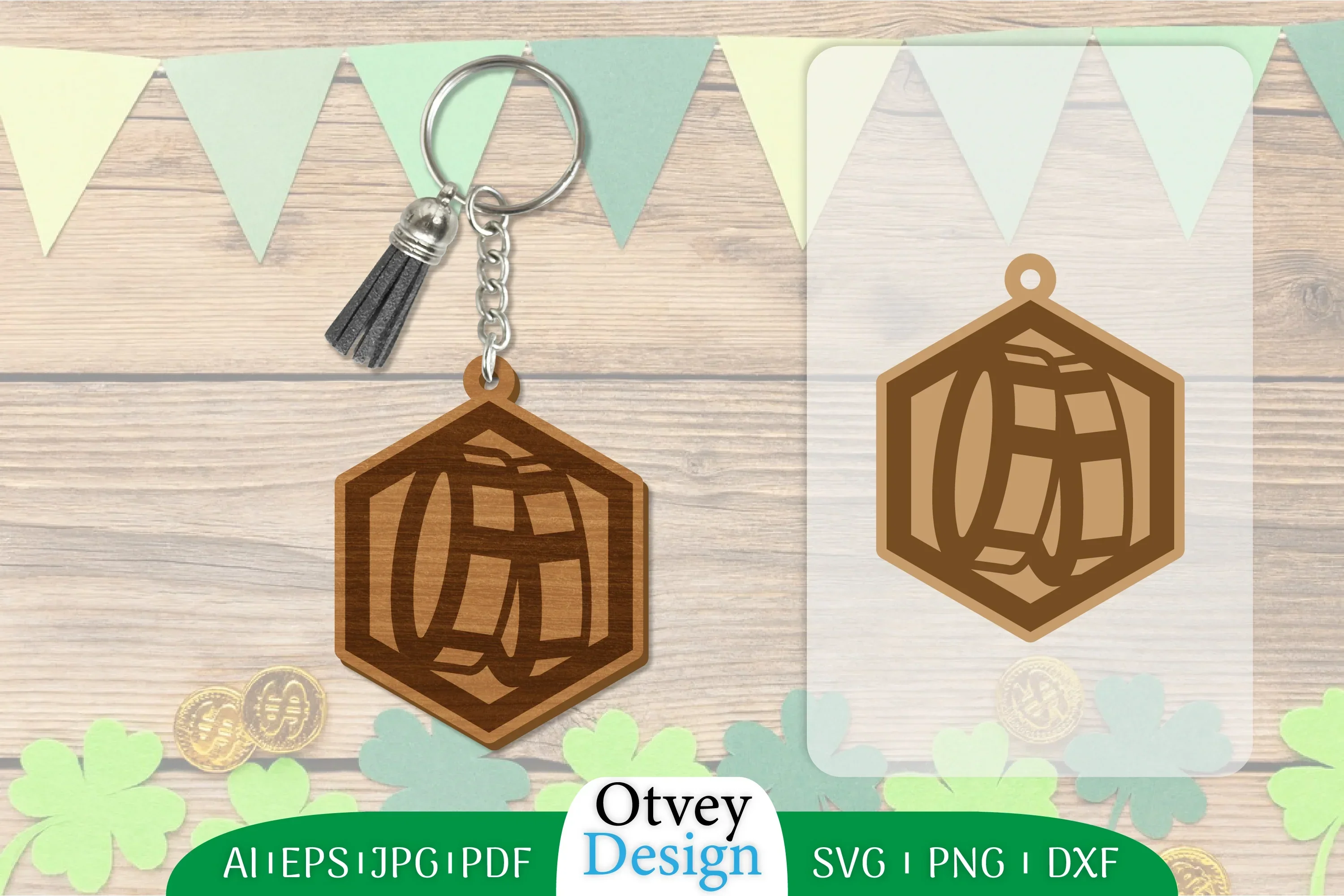 St Patrick's Day Keychain Lasercut SVG Bundle