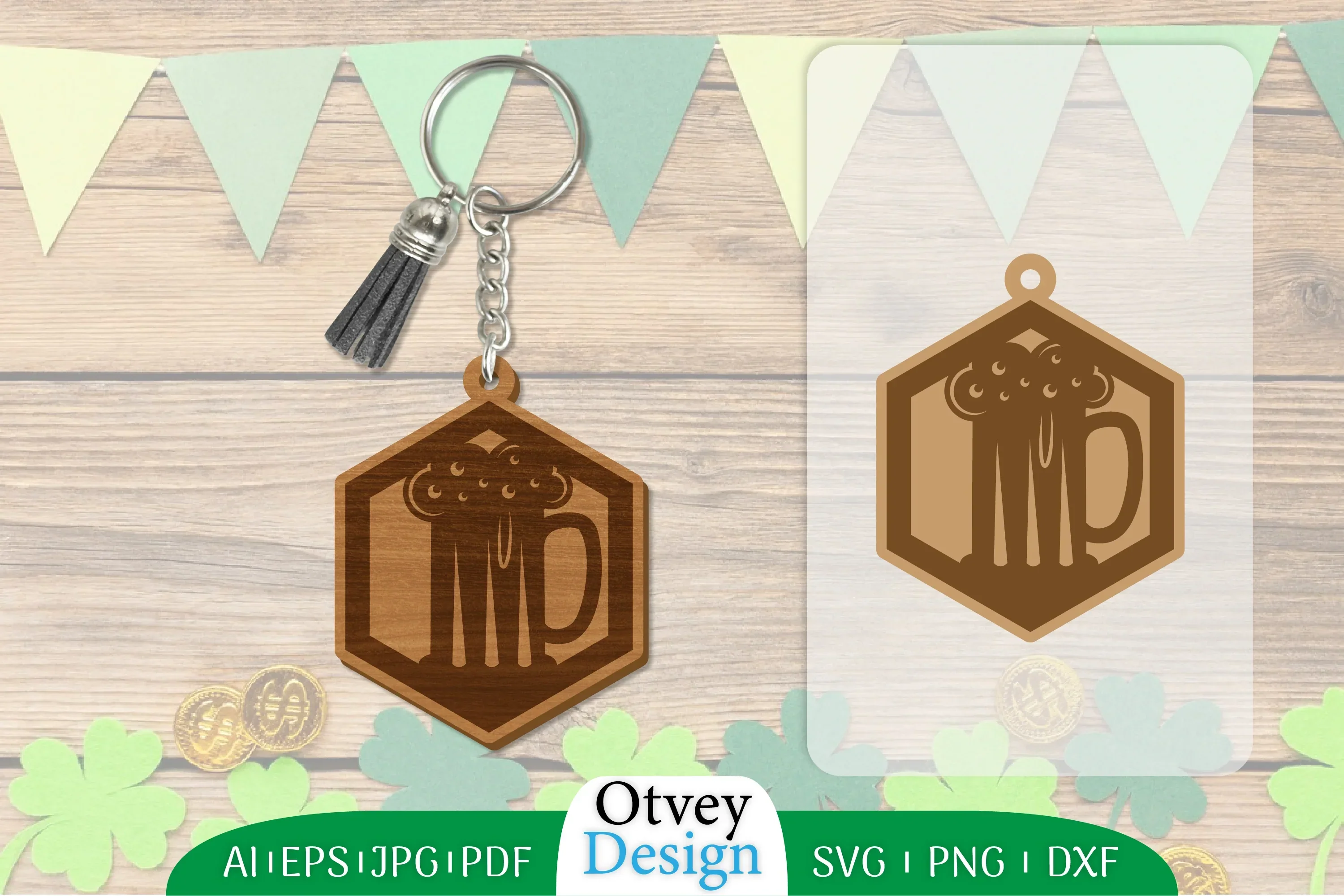 St Patrick's Day Keychain Lasercut SVG Bundle