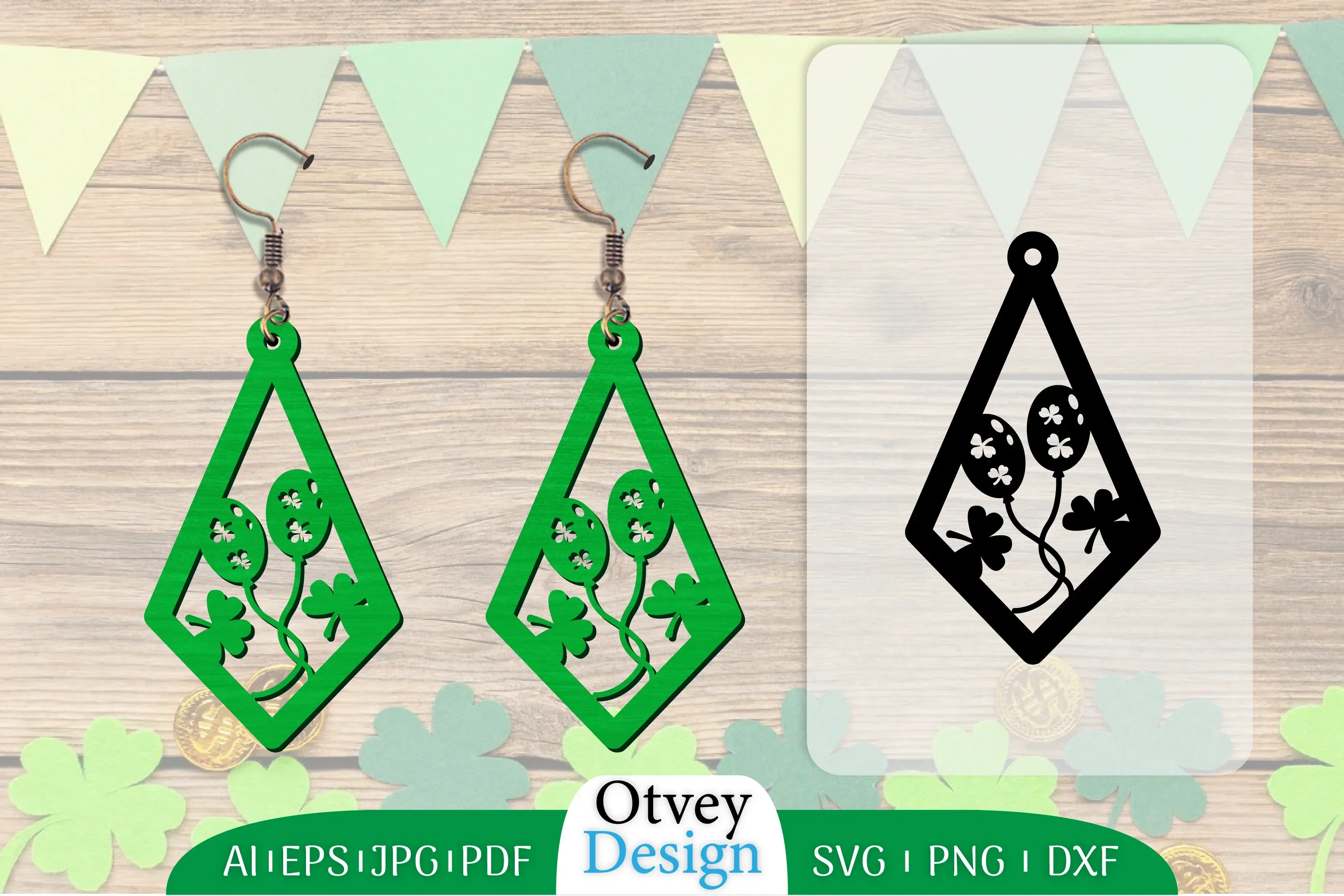 St Patrick's Day Lasercut Earring SVG Bundle
