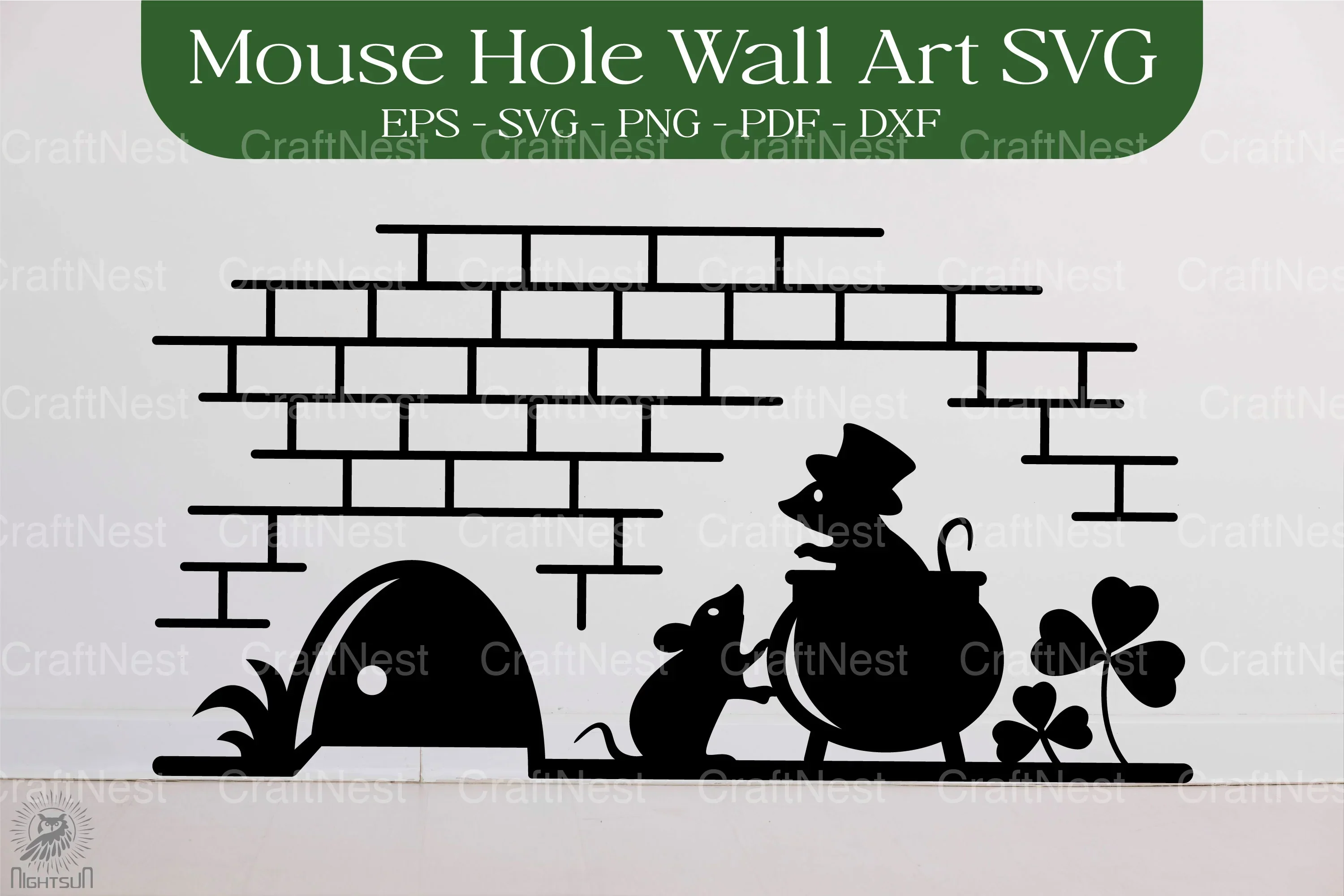 St. Patrick's Day Mouse Hole SVG Bundle