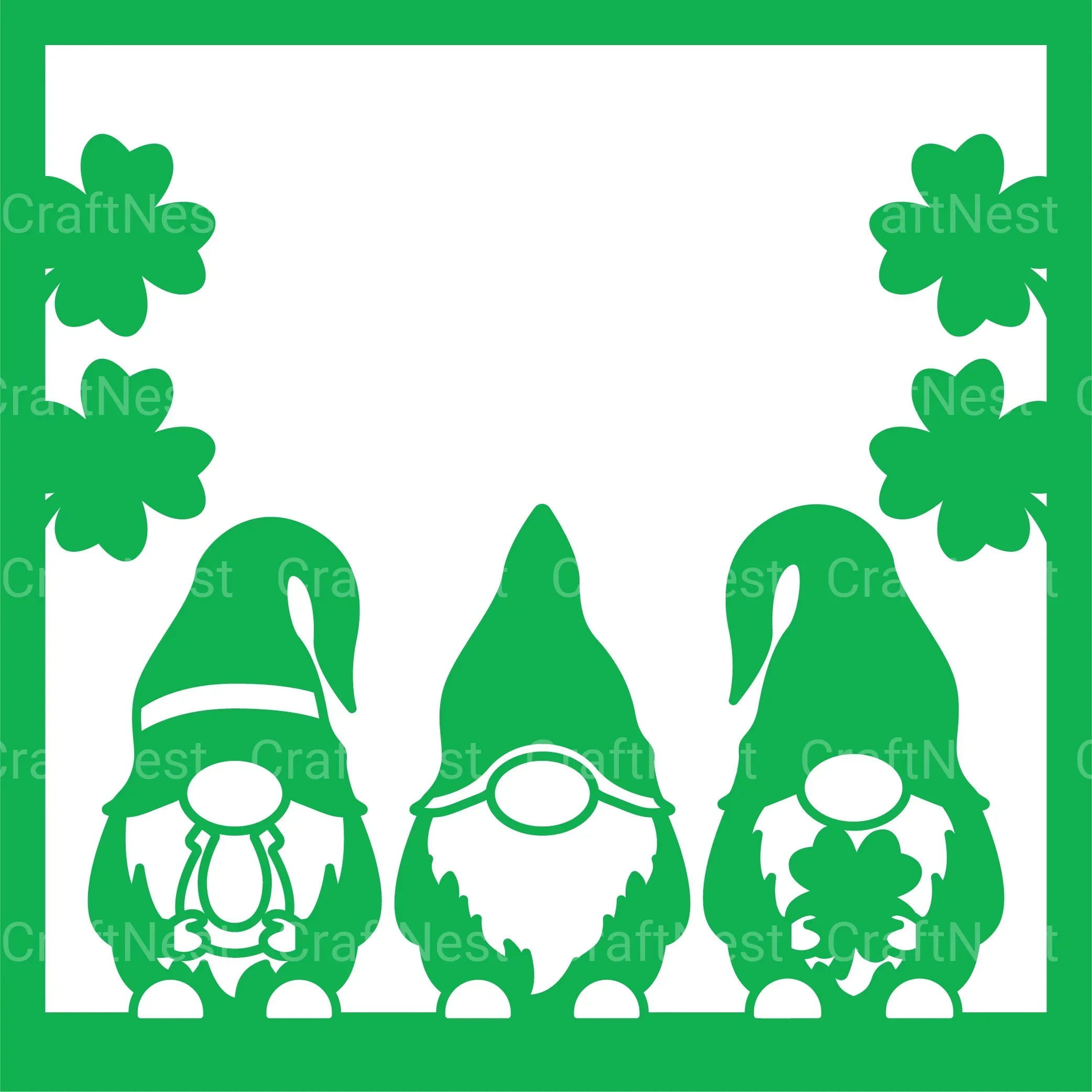 St Patrick's Gnome Mandala Layered Papercut Clipart Bundle - Image 9