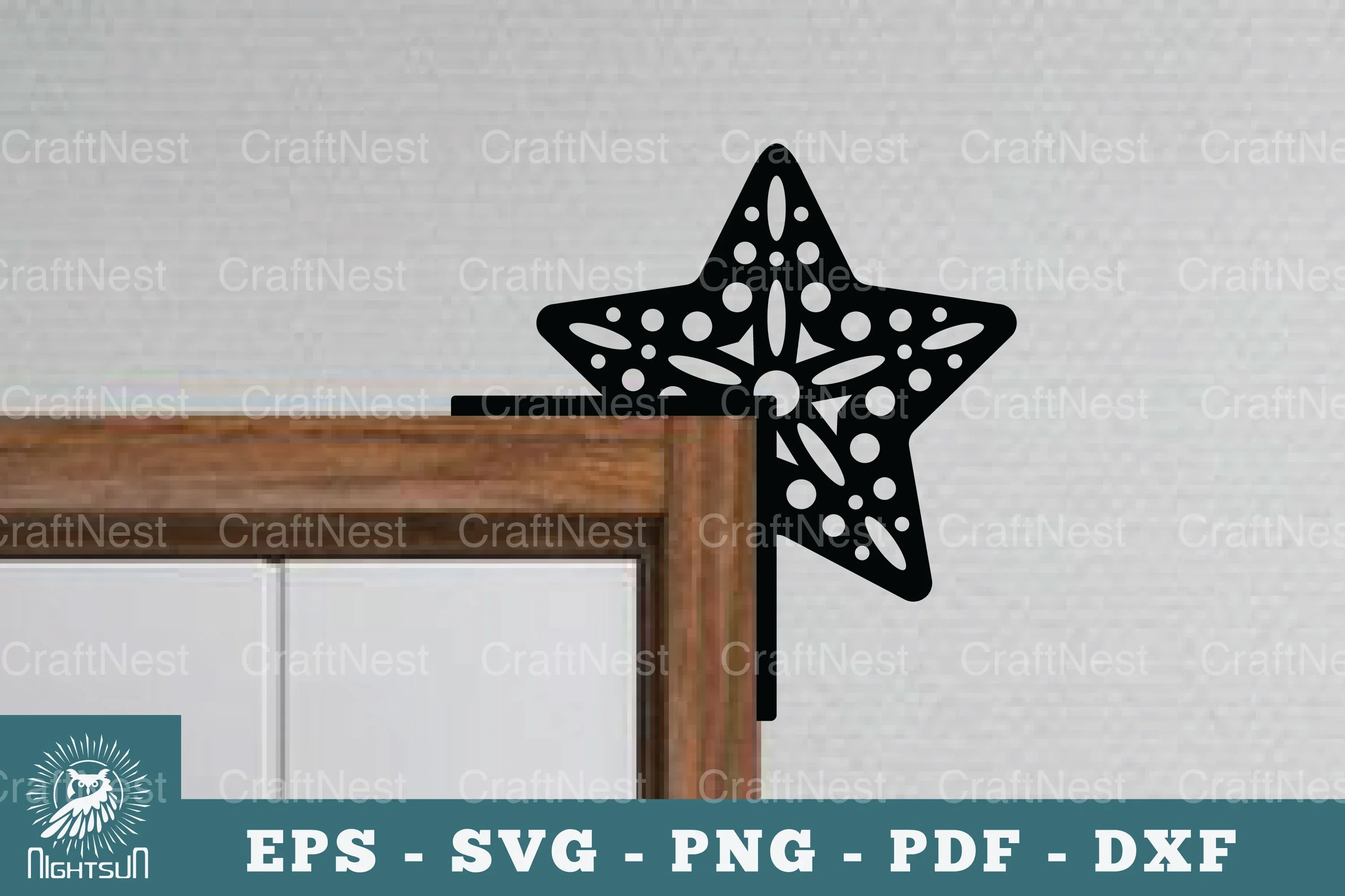 Star Door Corner Lasercut Clipart Bundle