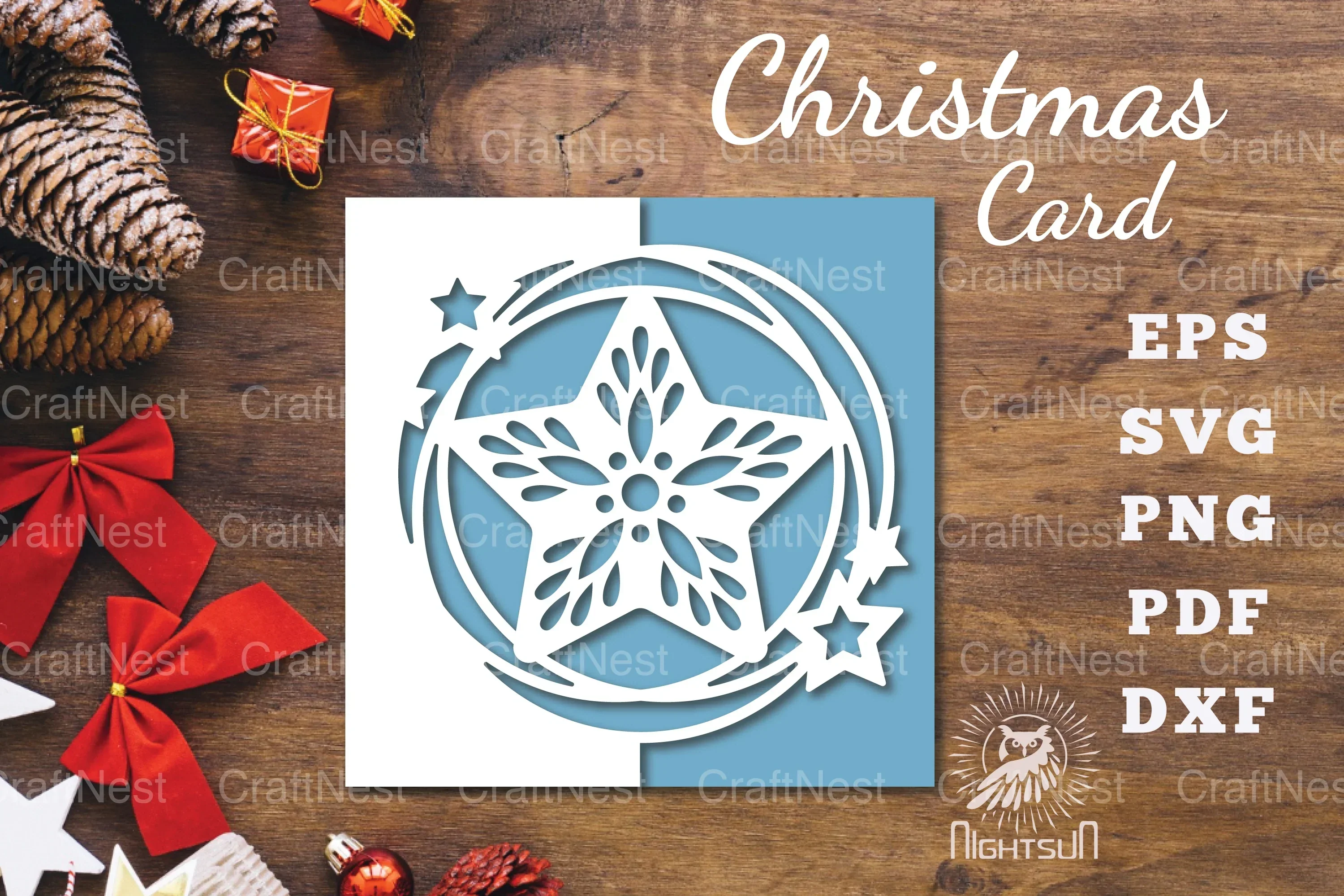 Stars Papercut Card SVG Bundle