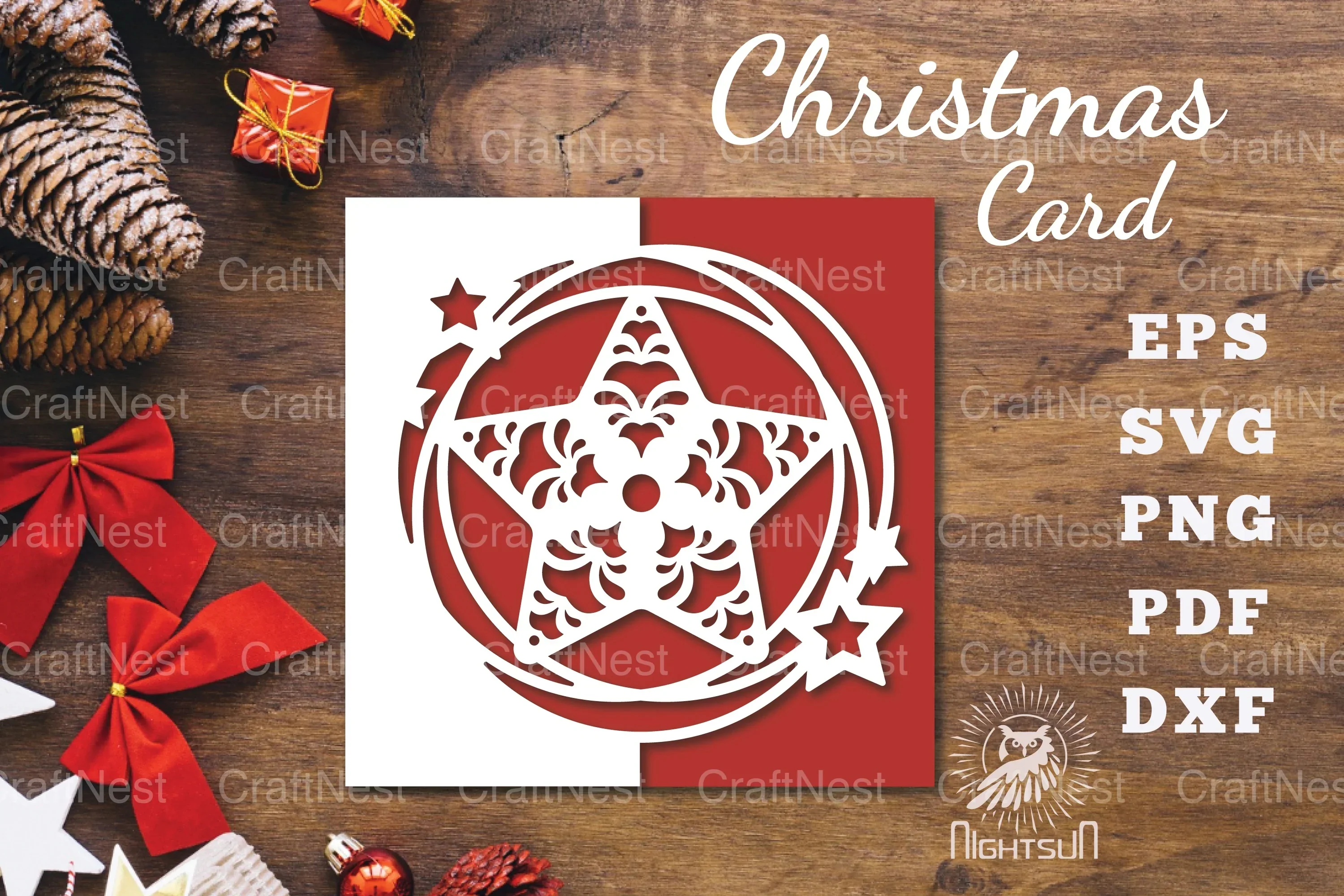 Stars Papercut Card SVG Bundle