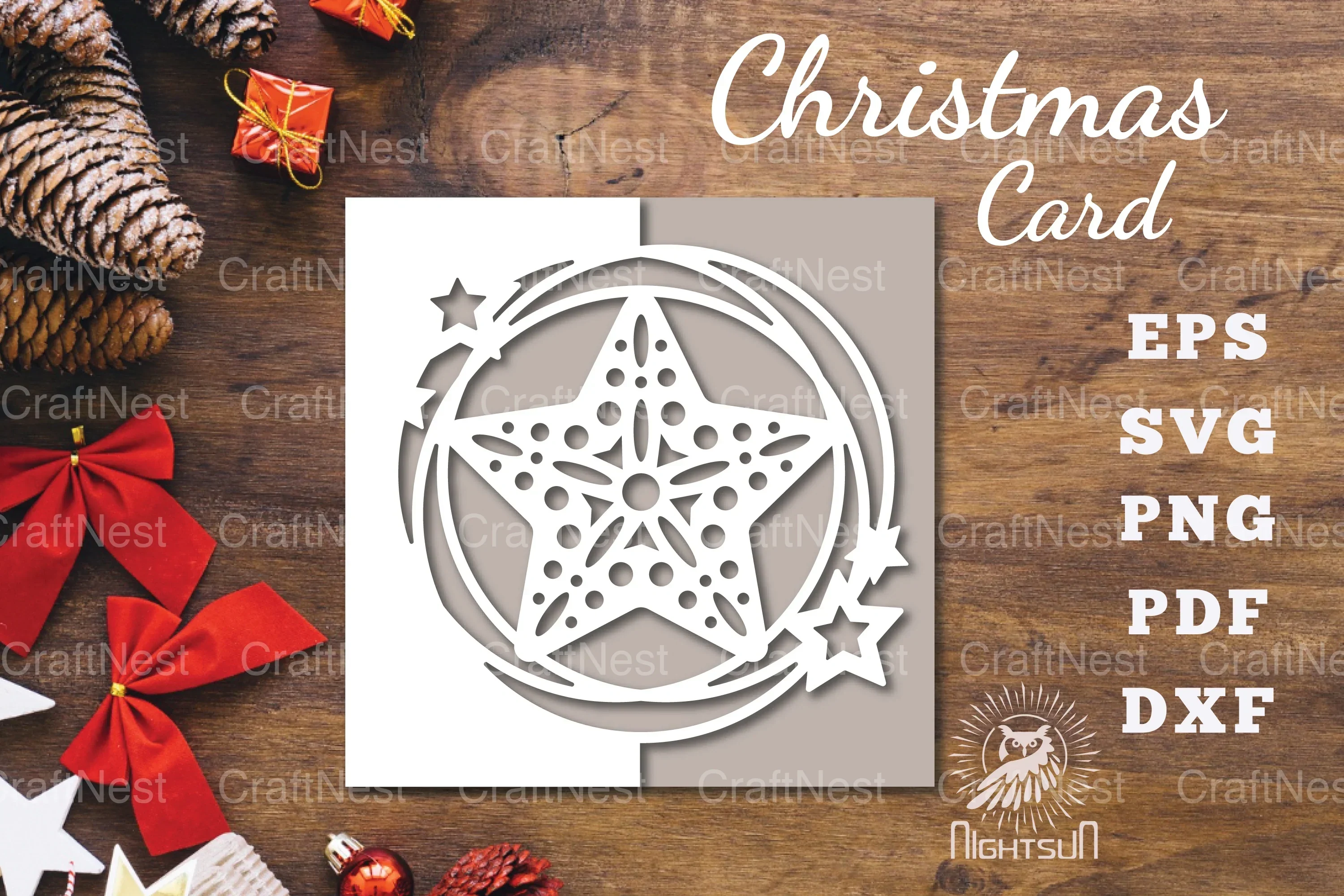 Stars Papercut Card SVG Bundle