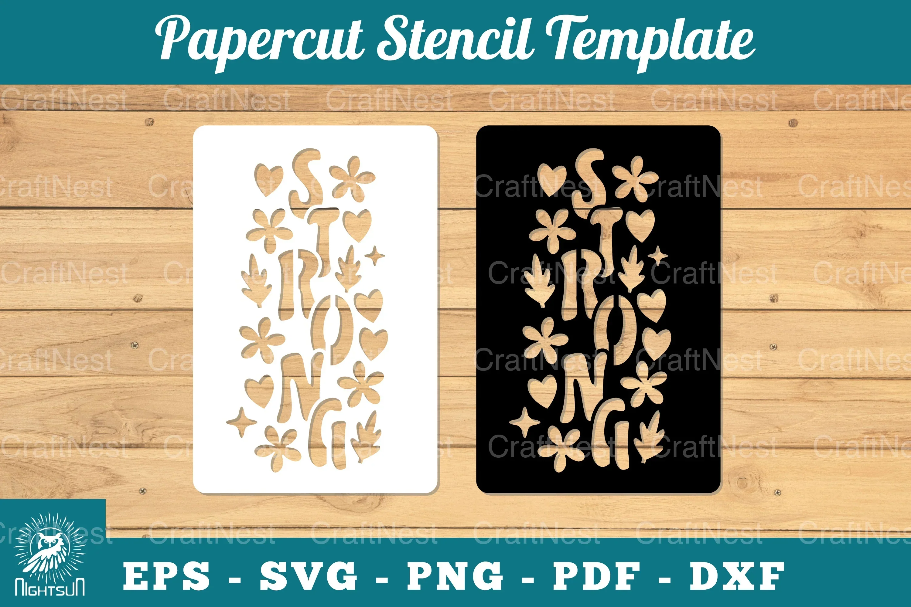 Strong Papercut Stencil Clipart Bundle