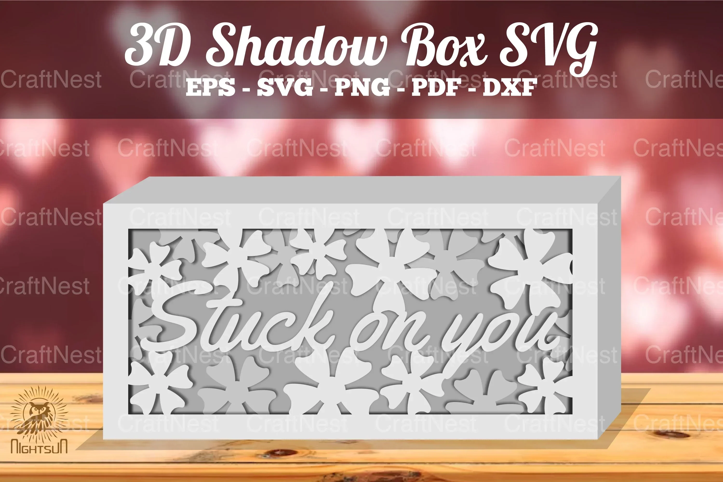 Stuck On You Shadow Box Template SVG Bundle