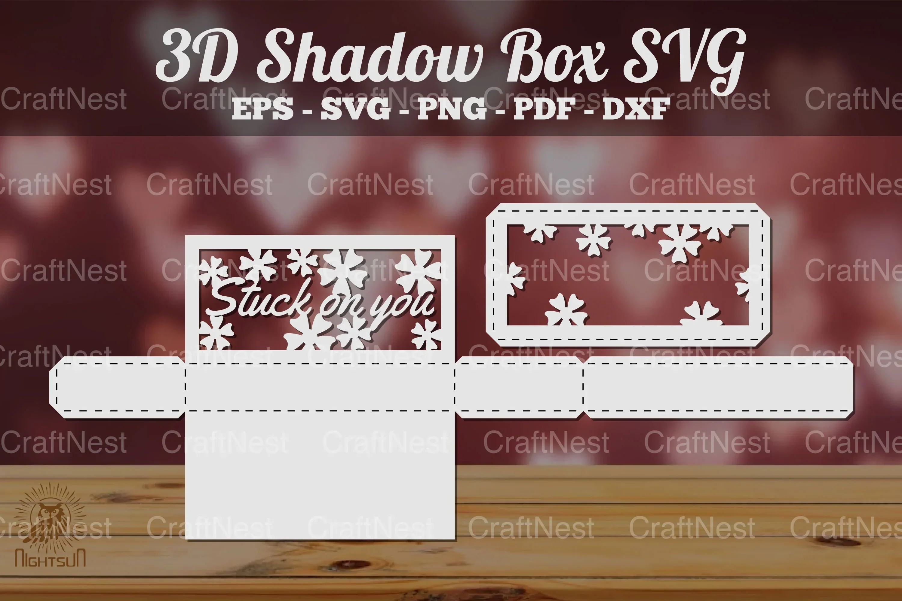 Stuck On You Shadow Box Template SVG Bundle - Image 2
