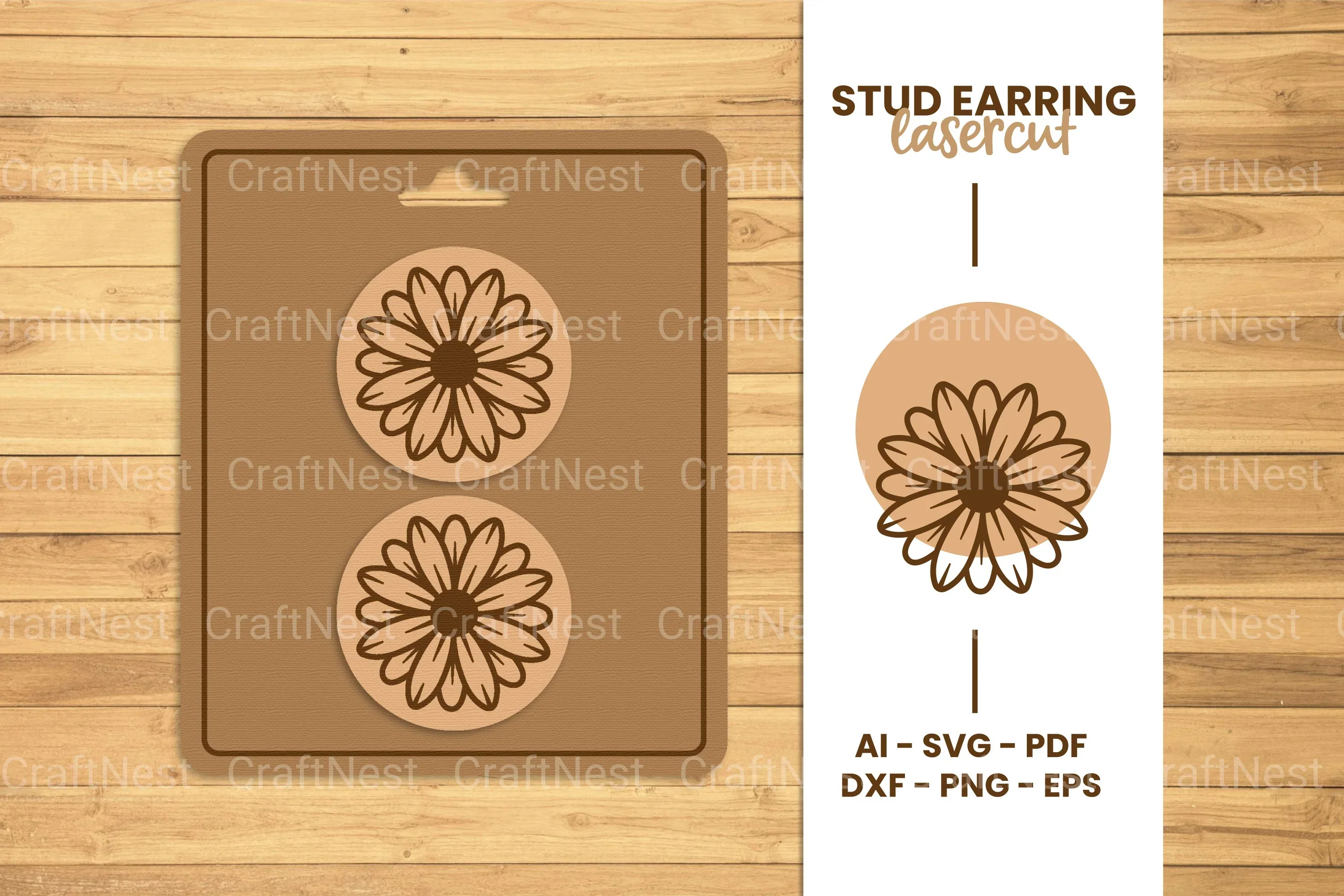 Stud Earring Lasercut SVG Bundle - Clipart Bundle