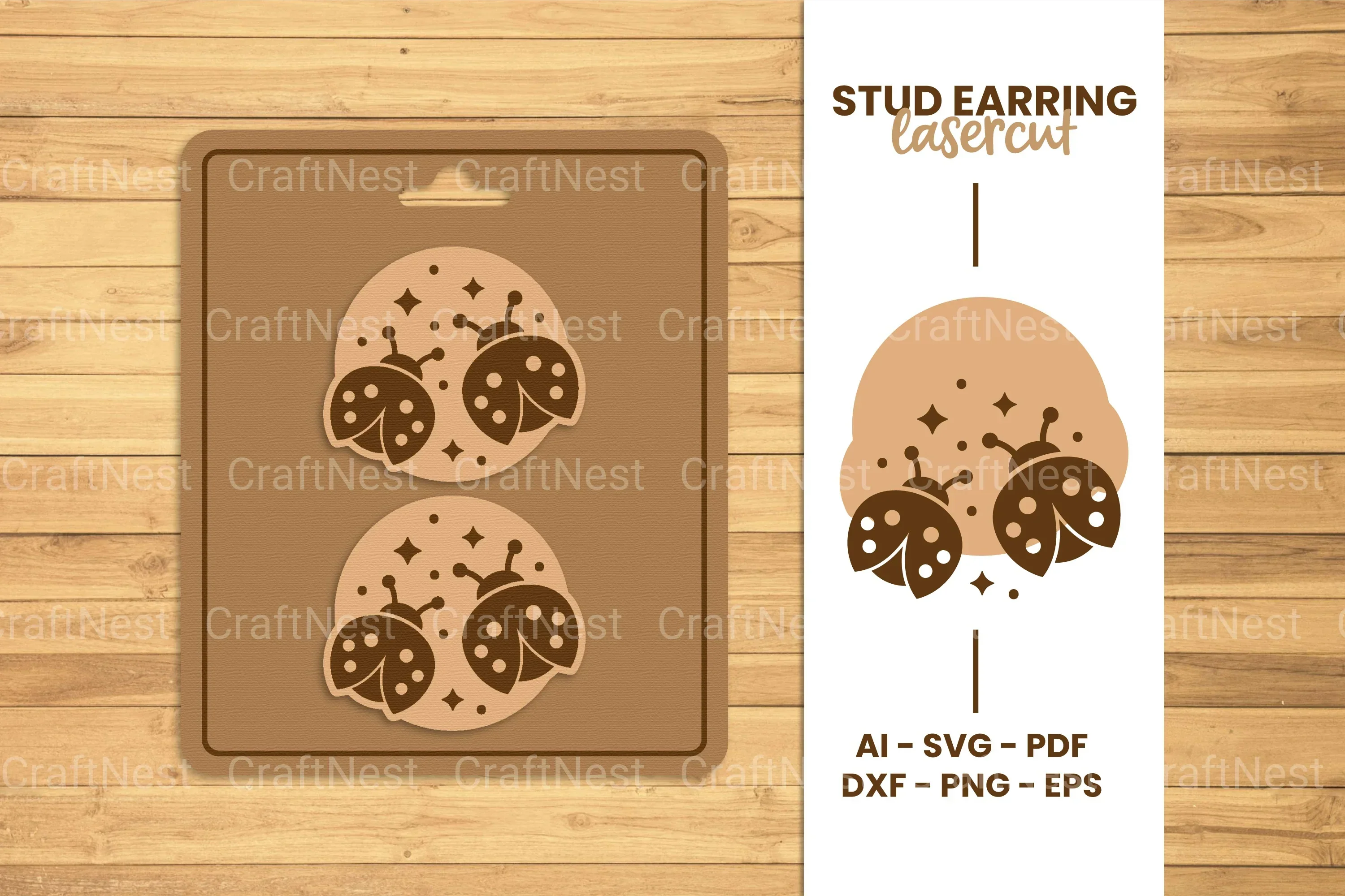 Stud Earring Lasercut SVG Bundle