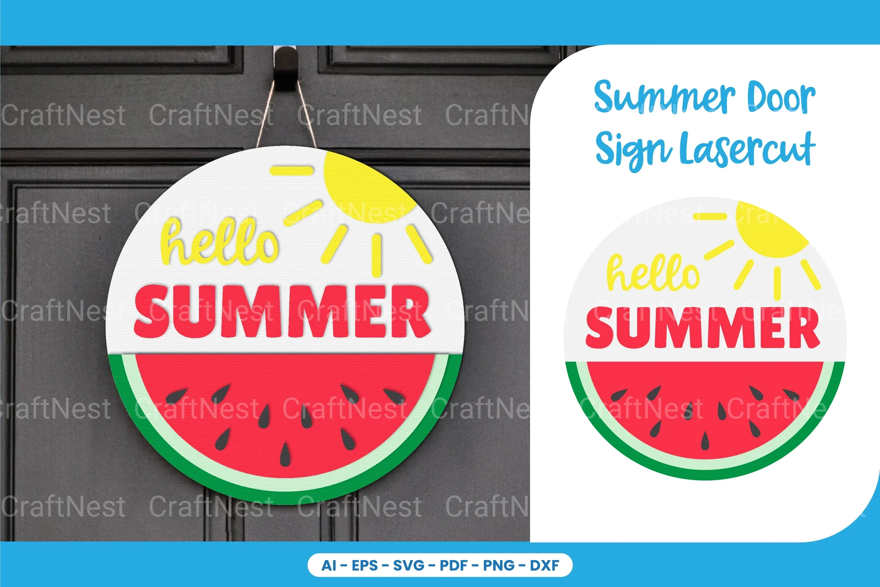 Summer Door Sign Lasercut SVG Bundle