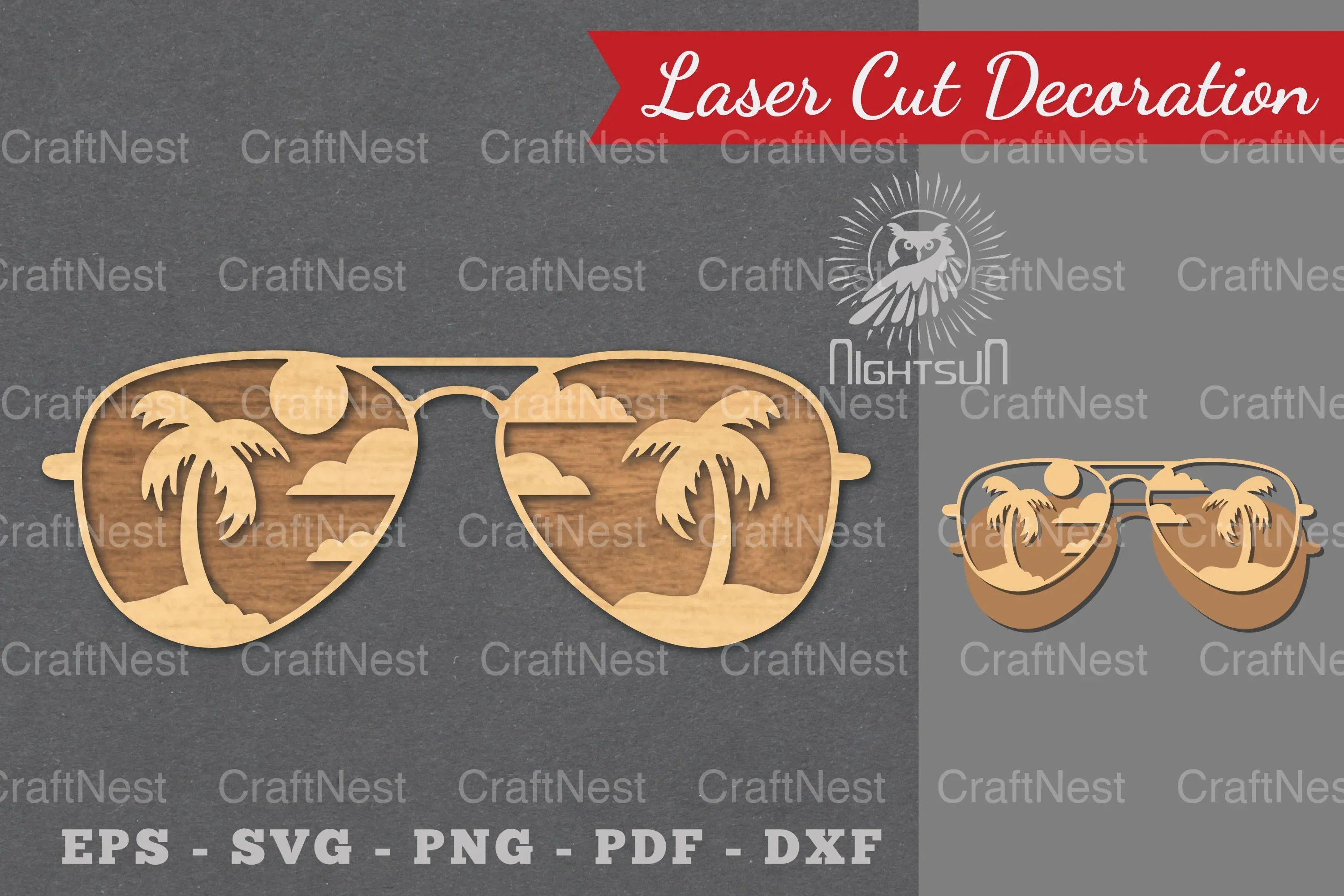 Summer Glasses Laser Cut Decoration Clipart Bundle