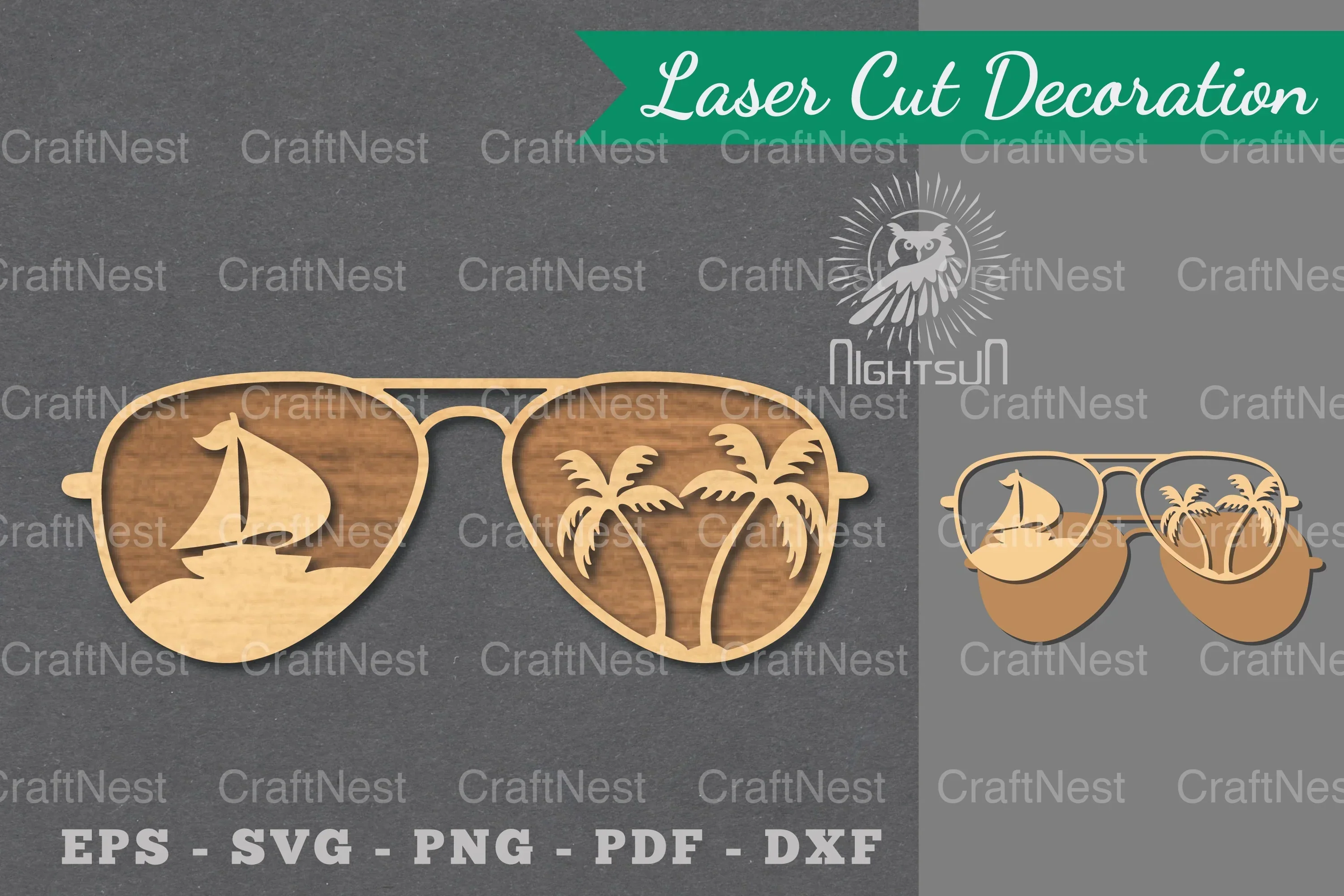 Summer Glasses Laser Cut Decoration Clipart Bundle