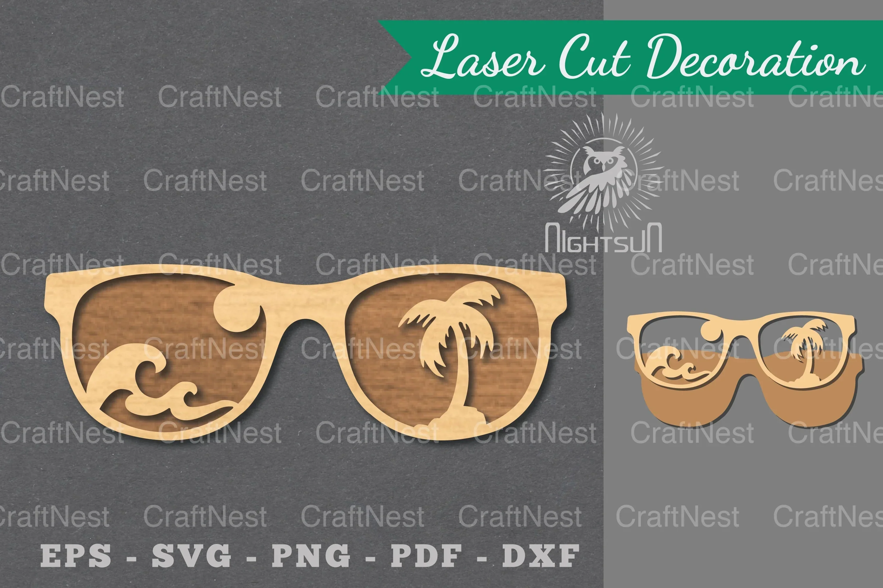 Summer Glasses Laser Cut Decoration Clipart Bundle