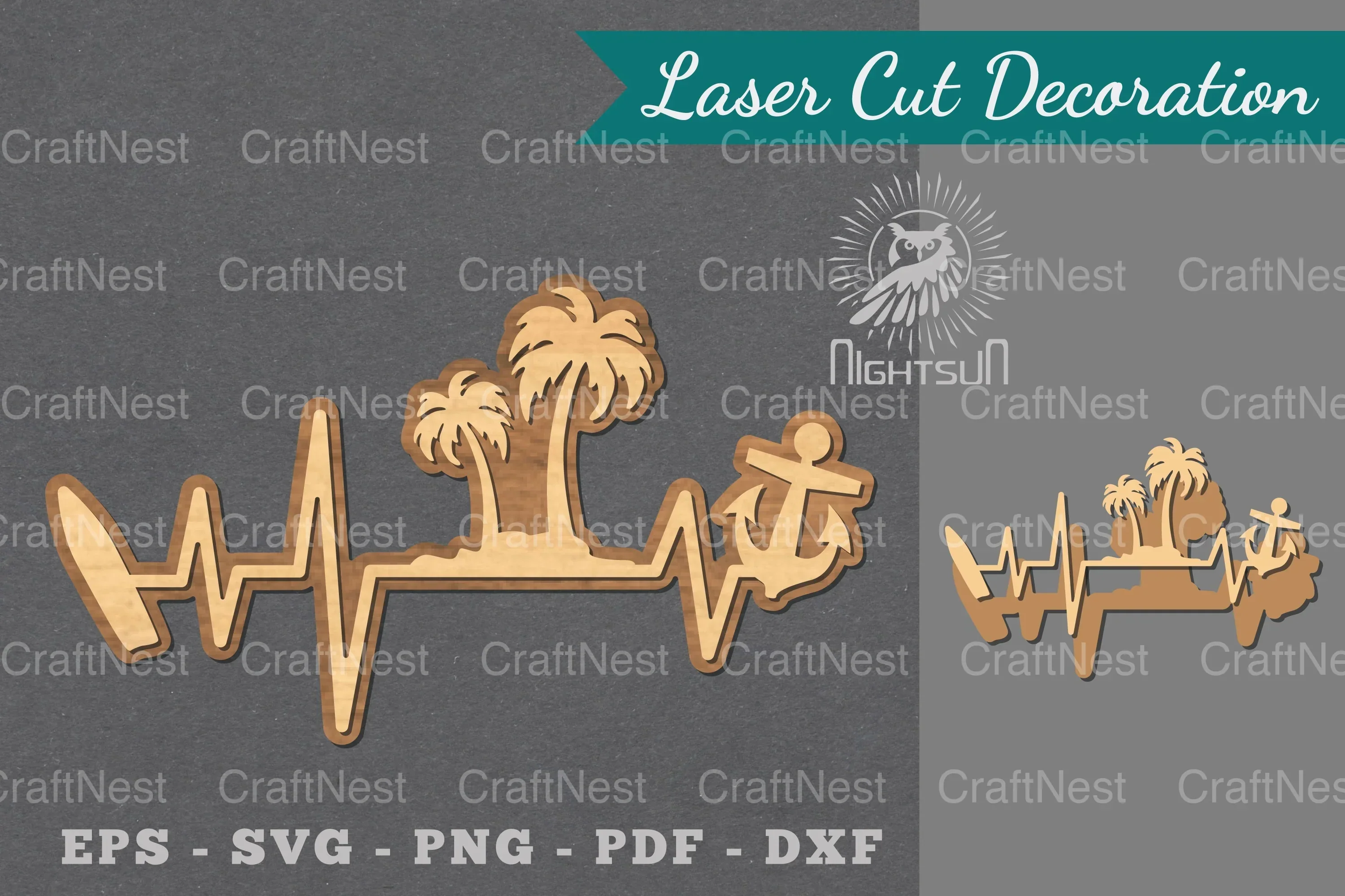 Summer Heartbeat Laser Cut Decoration Clipart Bundle