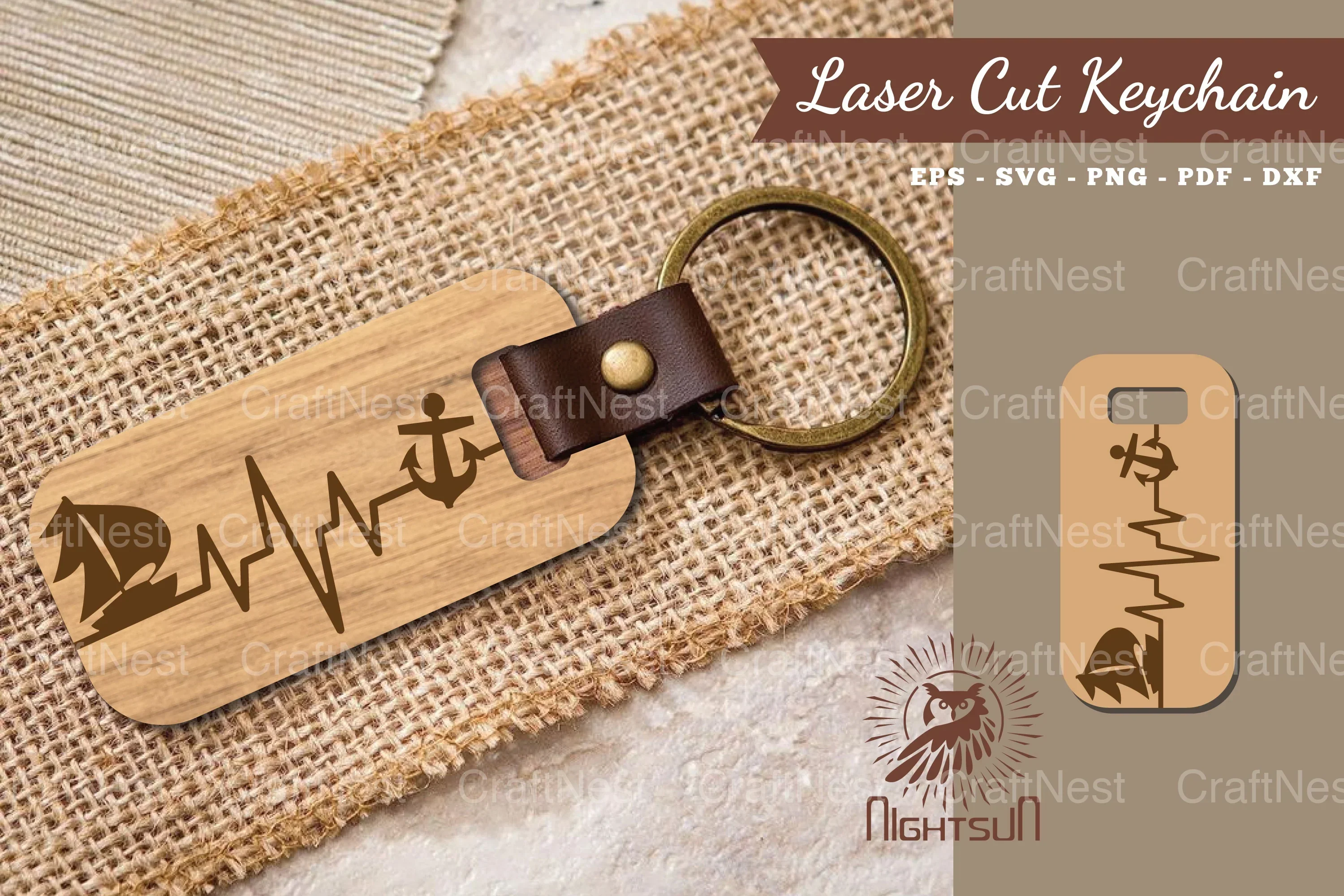 Summer Heartbeat Laser Cut Keychain SVG Bundle