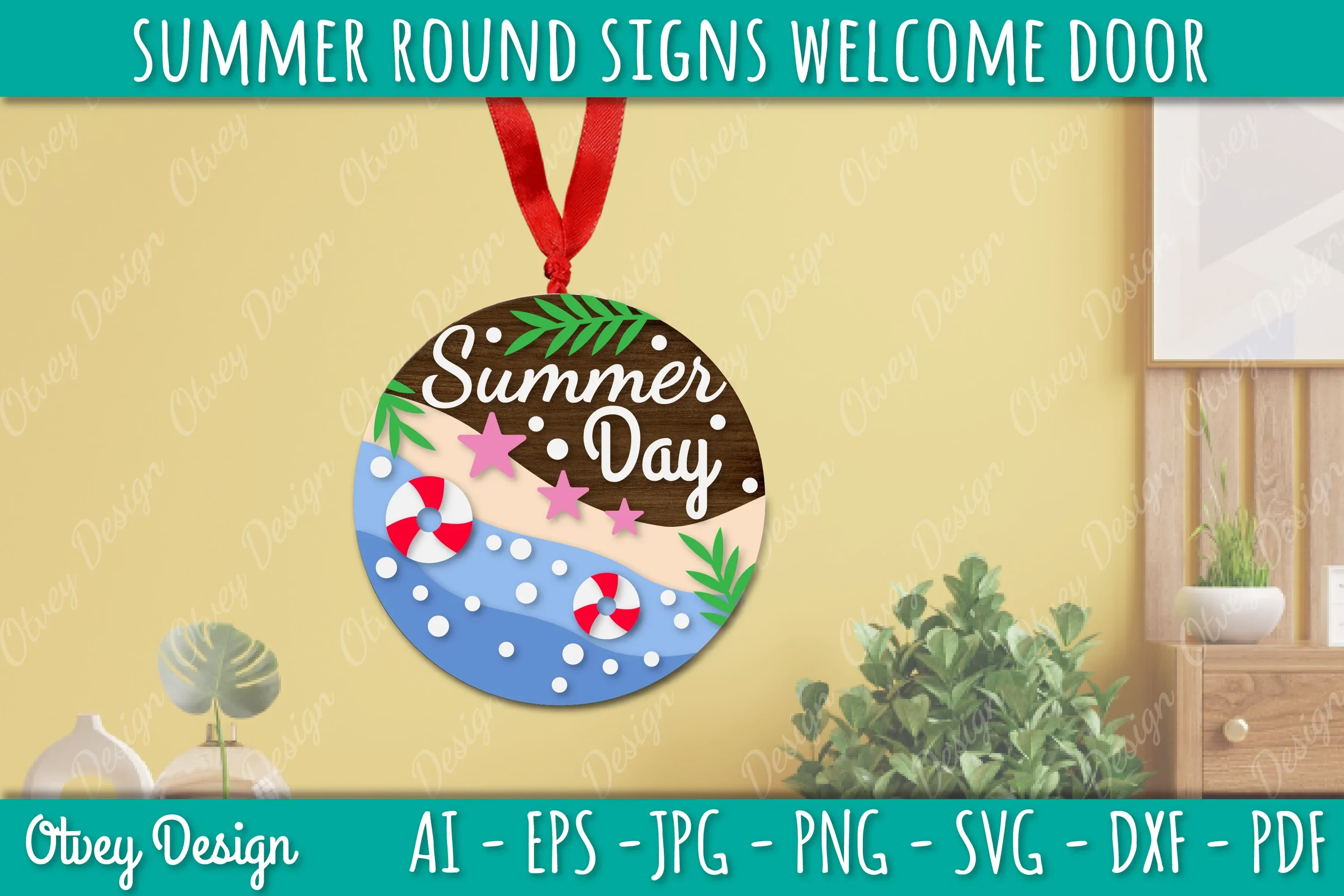 Summer Welcome Door Hangers SVG Bundle - Image 3