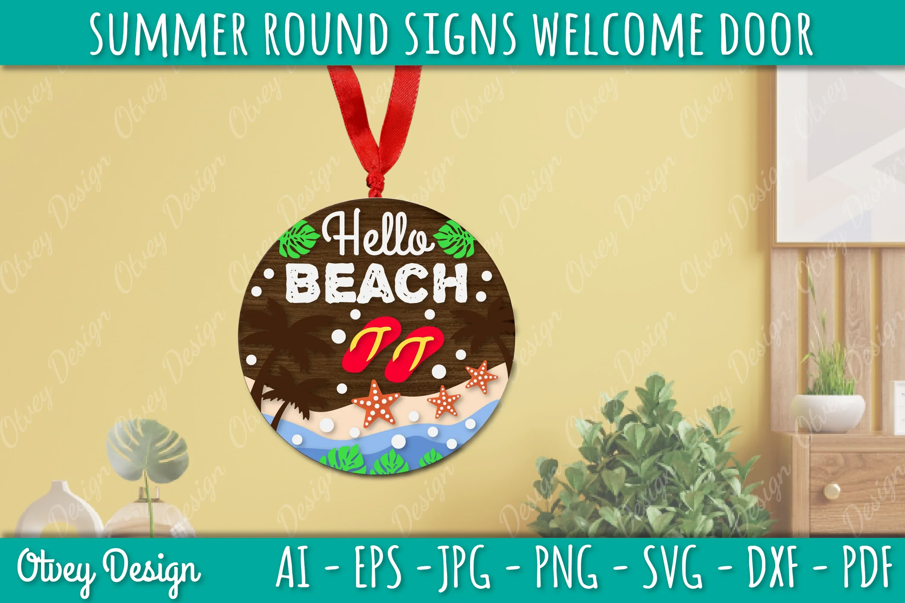 Summer Welcome Door Hangers SVG Bundle - Image 3
