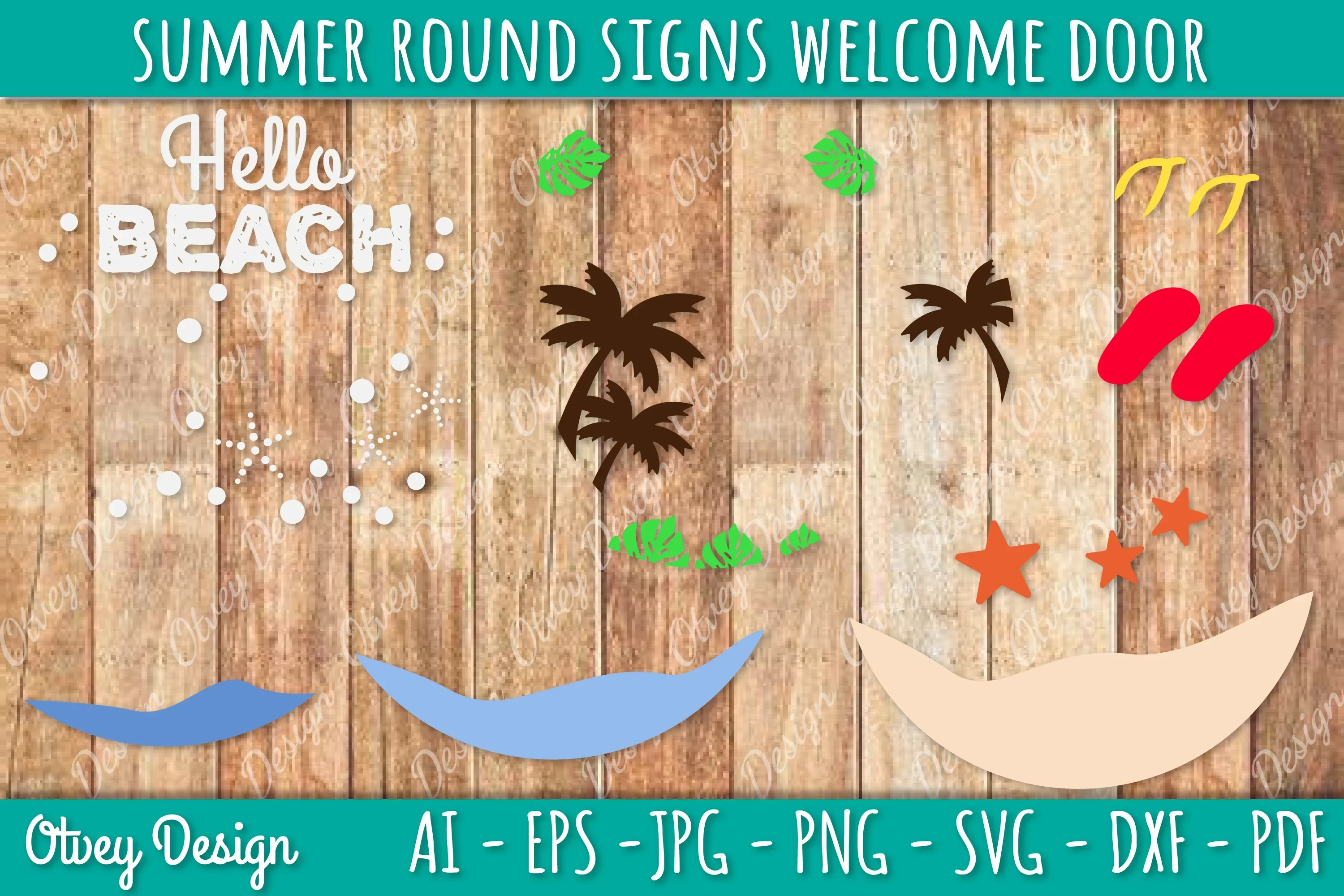Summer Welcome Door Hangers SVG Bundle - Image 4
