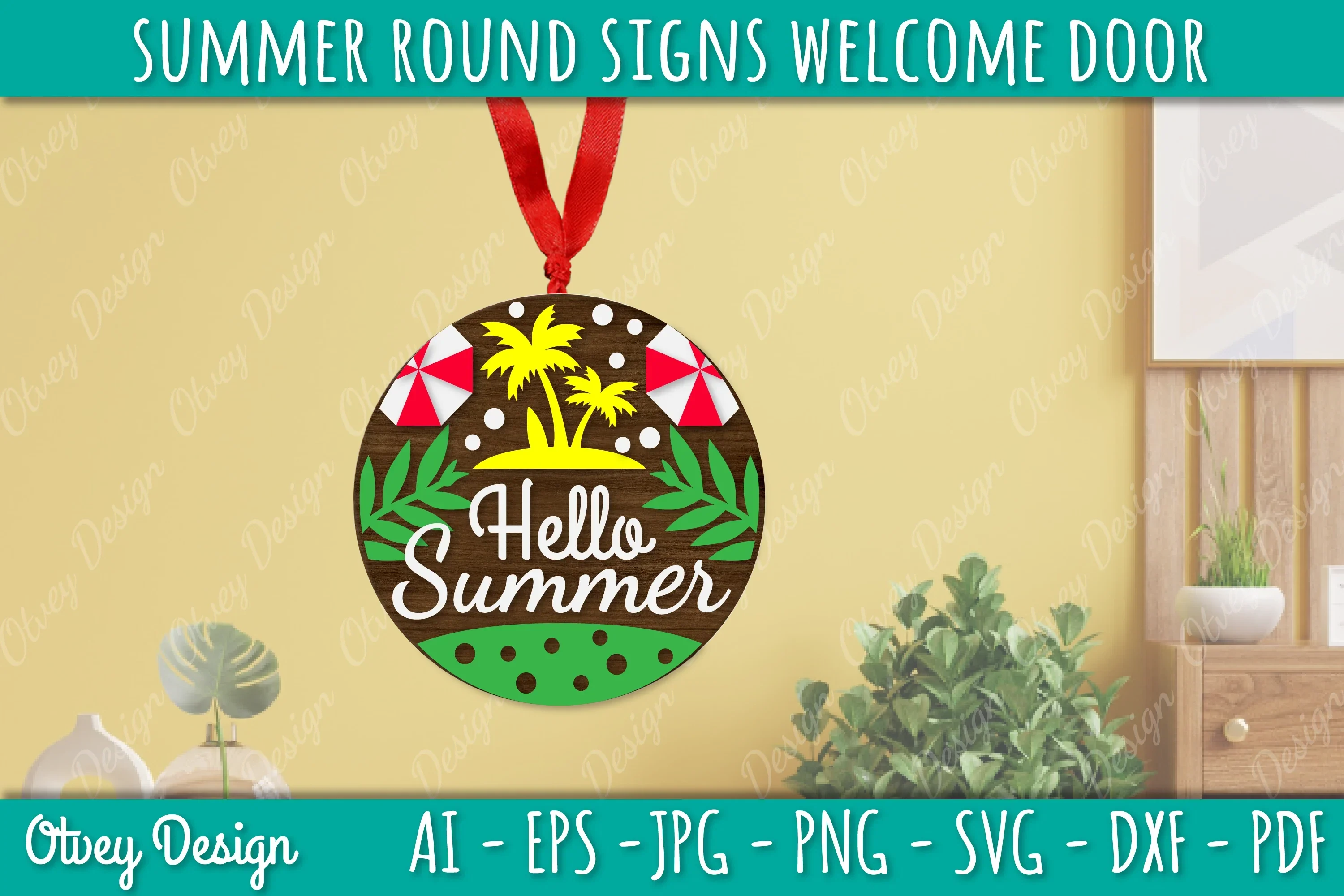 Summer Welcome Door Hangers SVG Bundle - Image 3