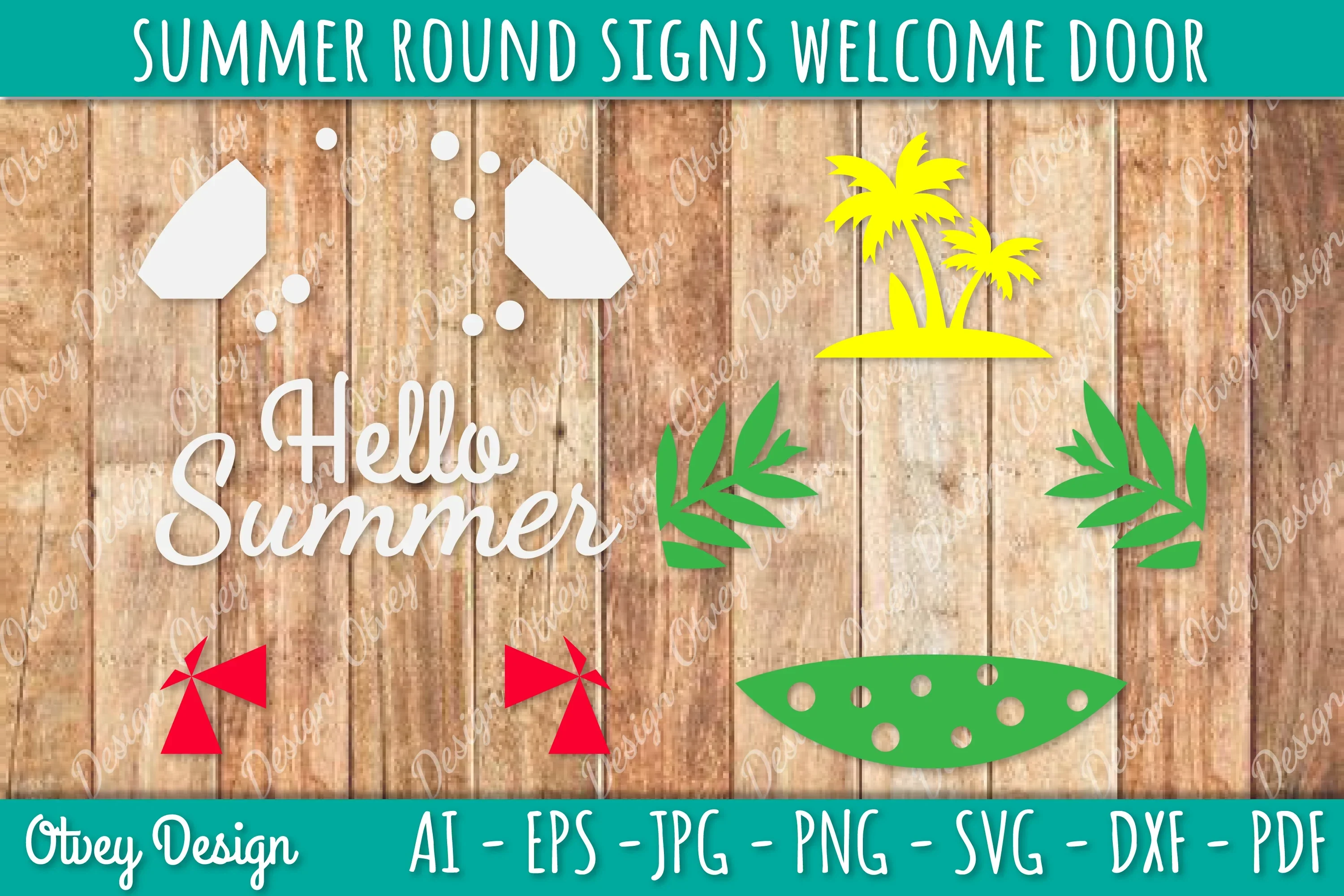 Summer Welcome Door Hangers SVG Bundle - Image 4