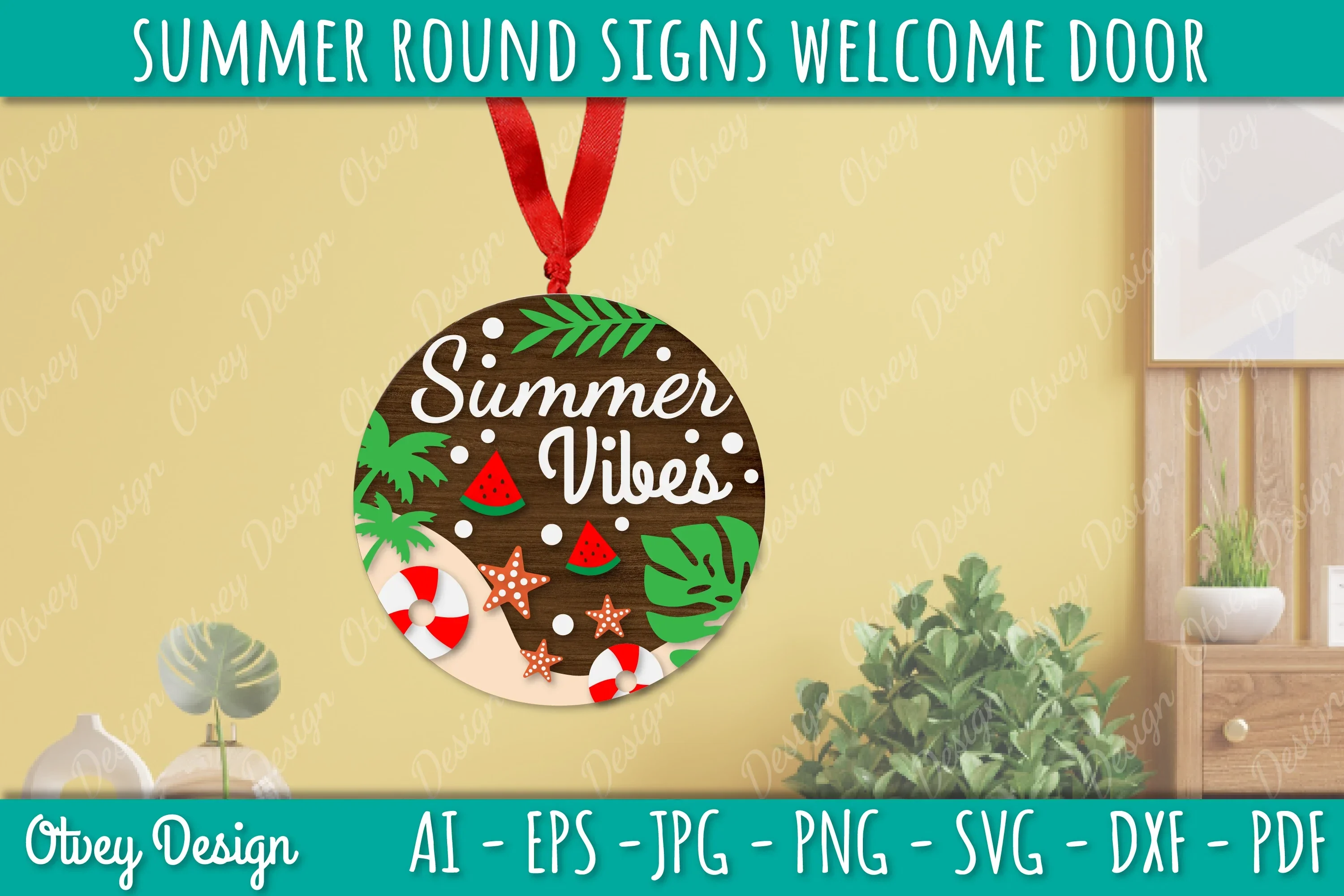 Summer Welcome Door Hangers SVG Bundle - Image 3