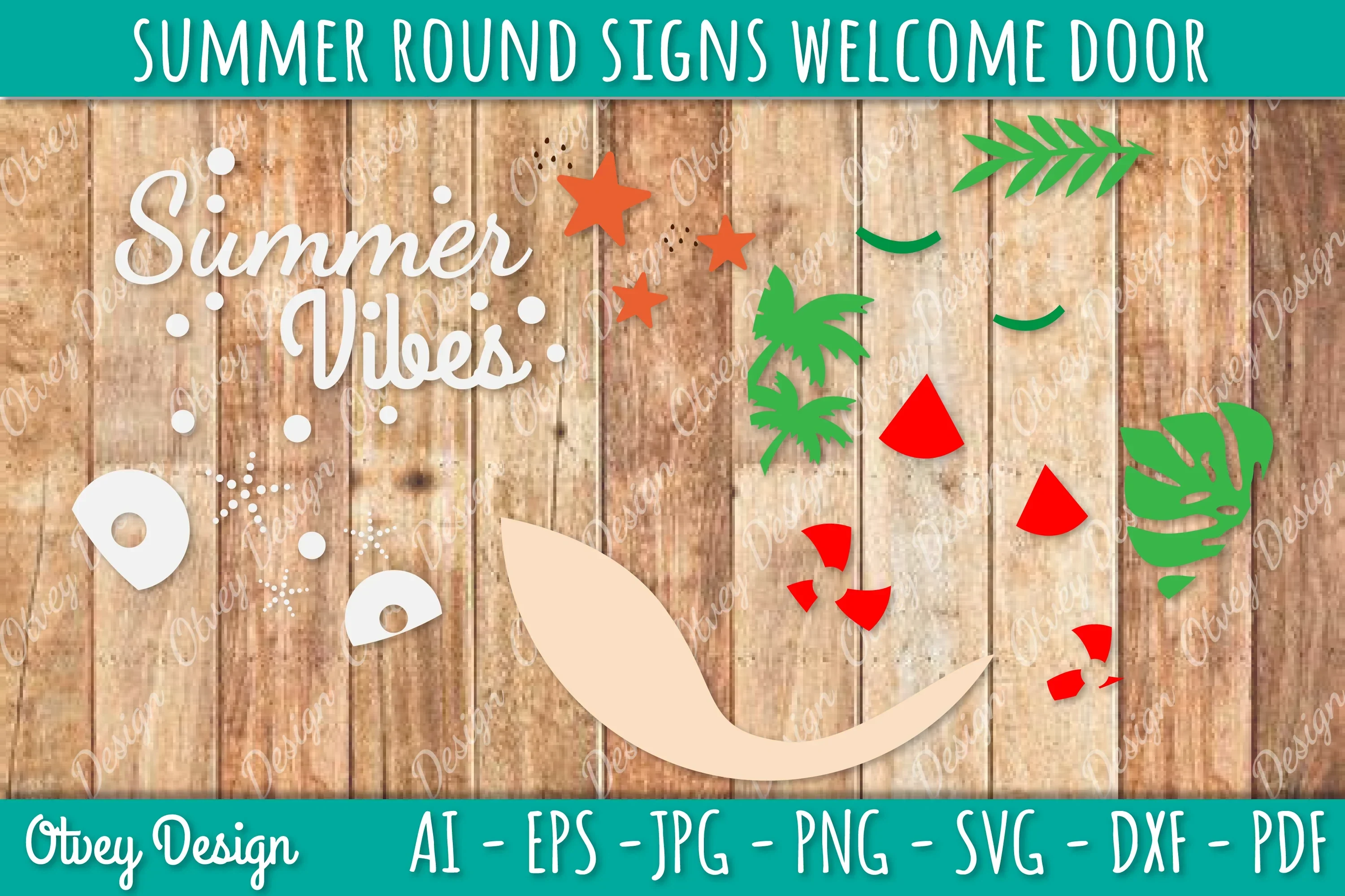 Summer Welcome Door Hangers SVG Bundle - Image 4
