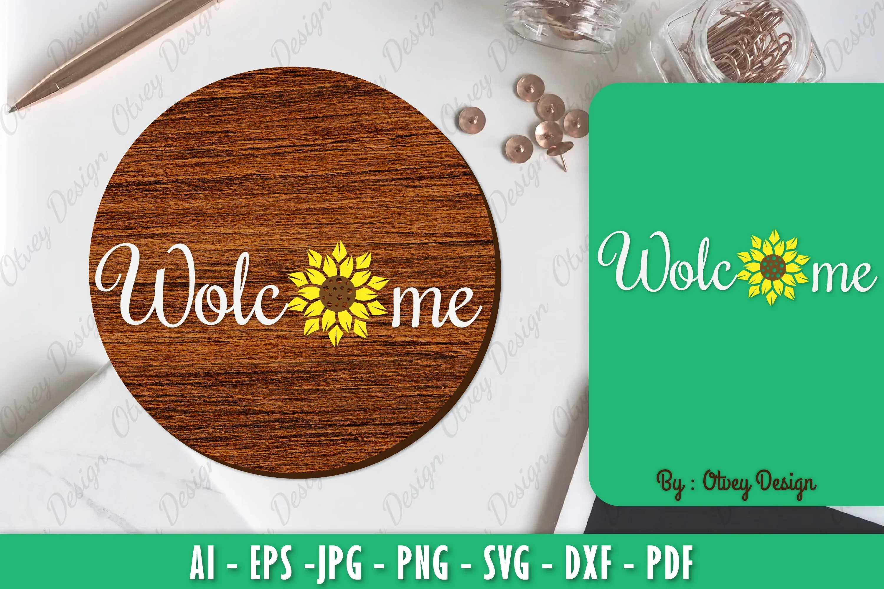 Sunflower Welcome Sign SVG Bundle