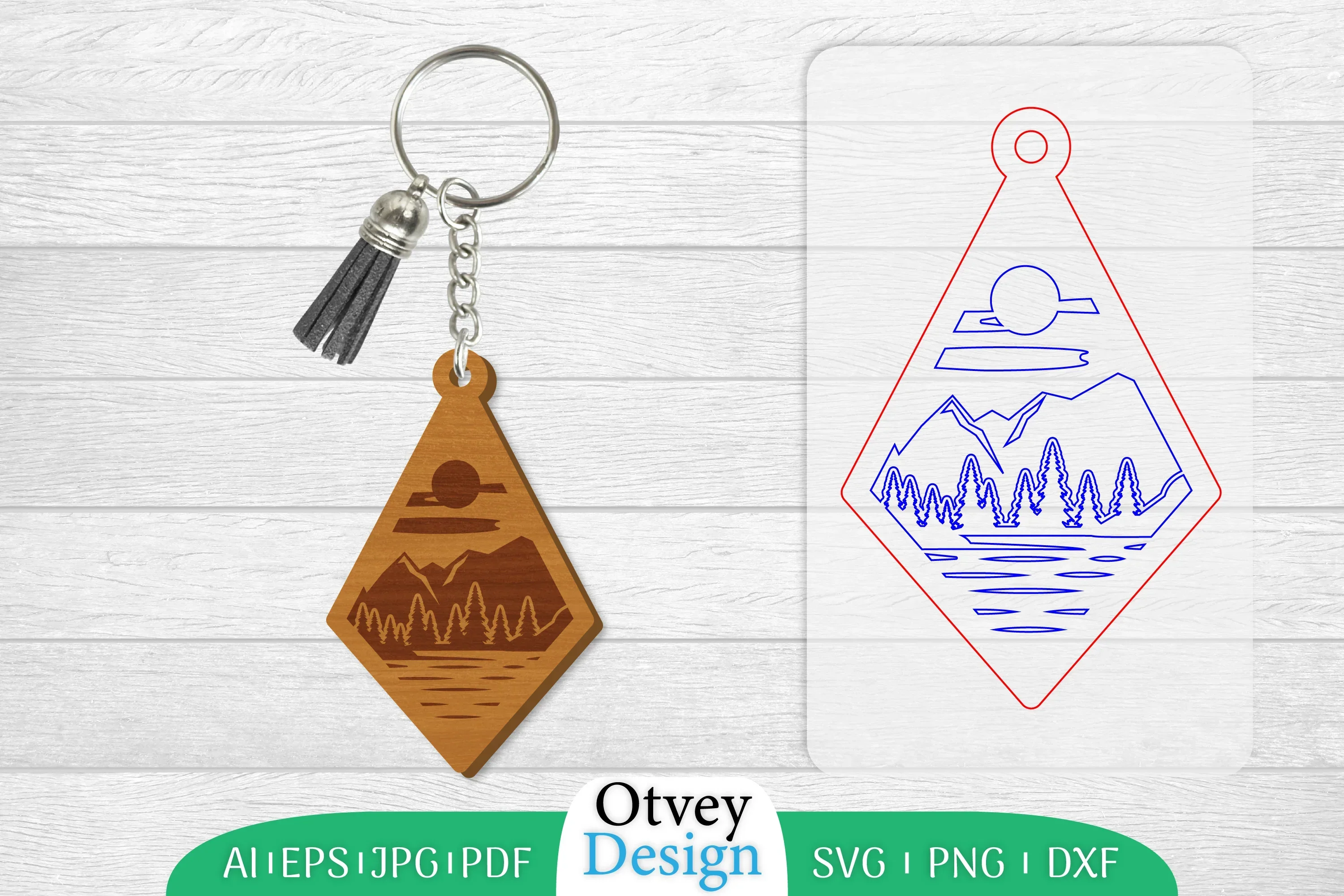 Sunset Mountain Keychain SVG Bundle