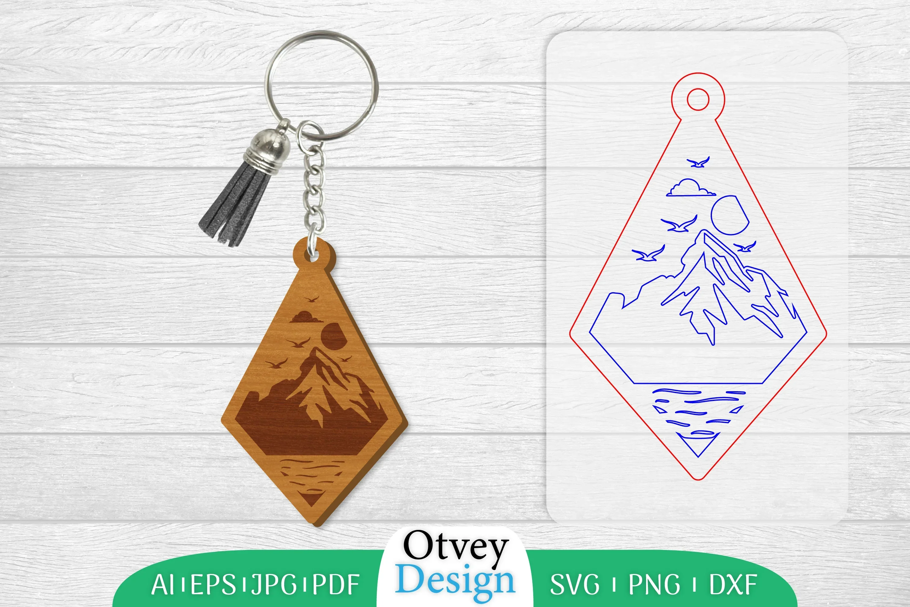 Sunset Mountain Keychain SVG Bundle