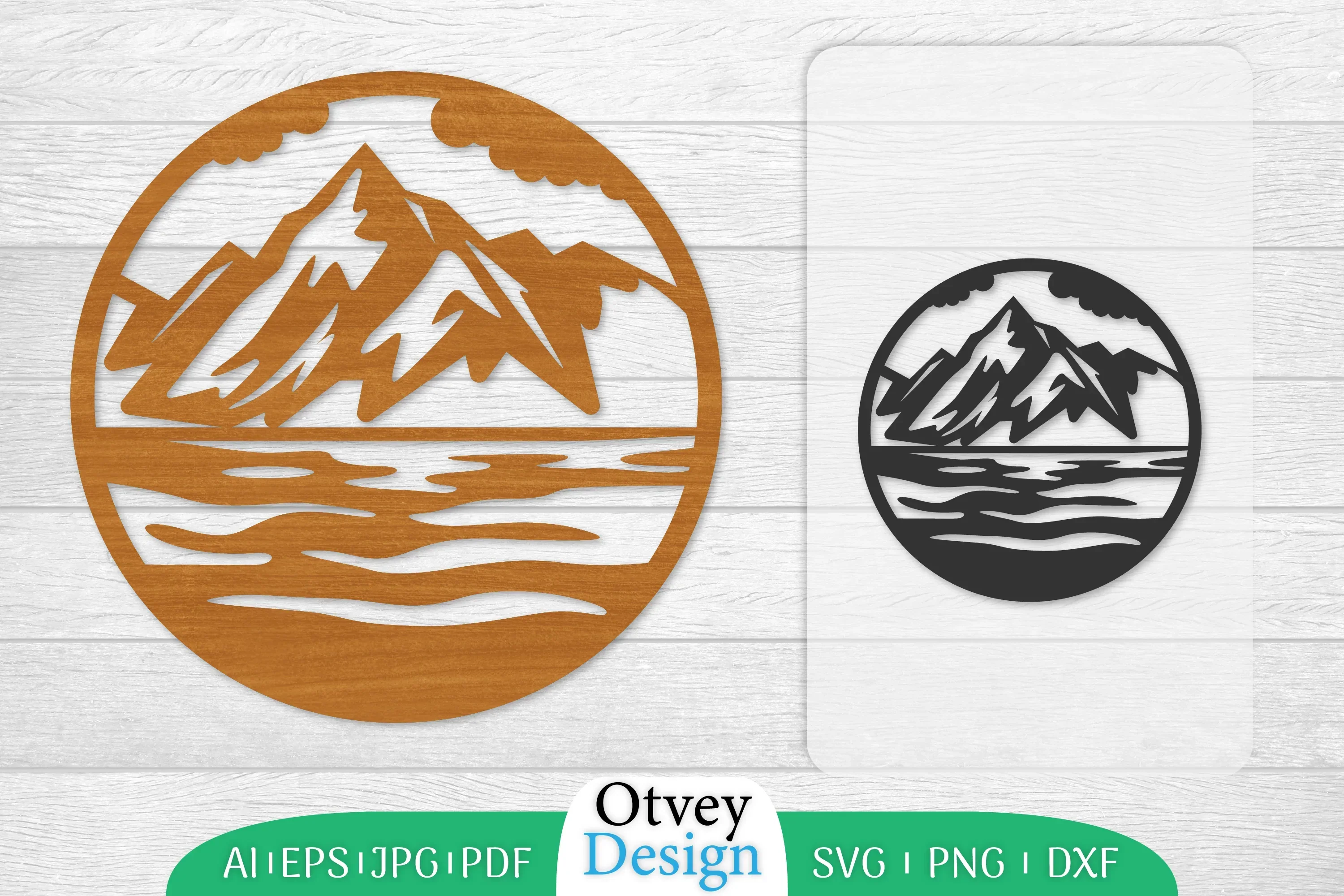Sunset Mountain Lasercut Wall Decor SVG Bundle