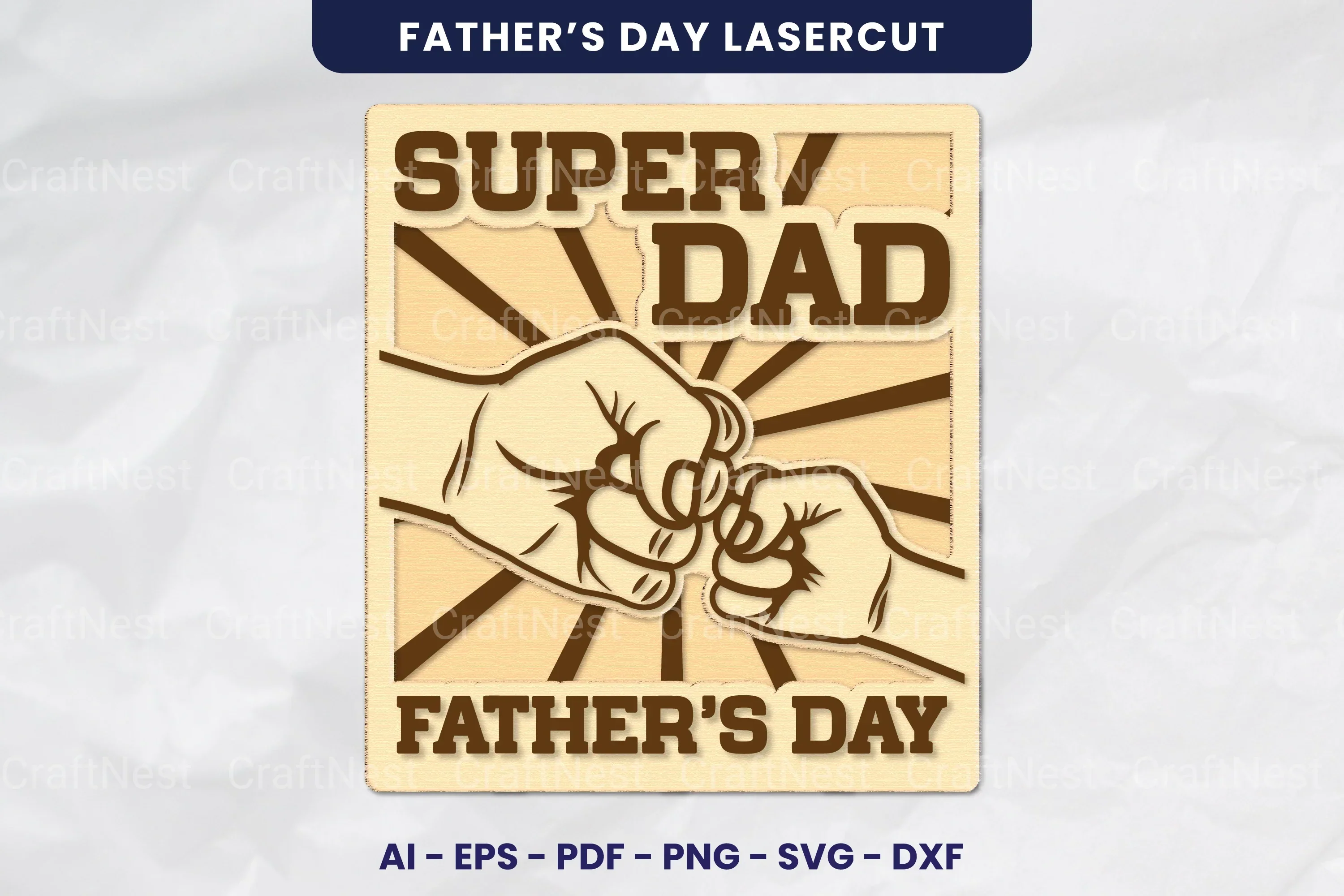 Super Dad Fist Bump Lasercut Clipart Bundle