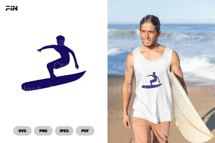 Surfing Icon Logo Clipart Bundle