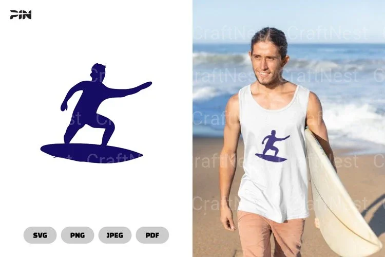 Surfing Icon Logo Clipart Bundle