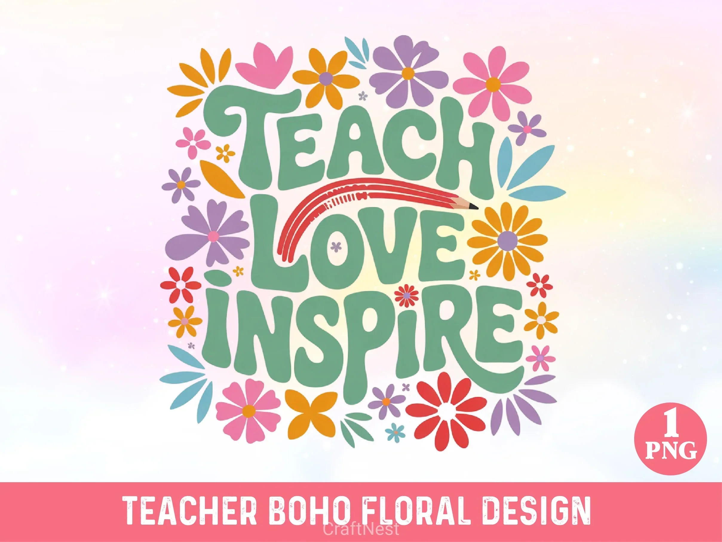 Teacher Boho Floral SVG Bundle - Image 12