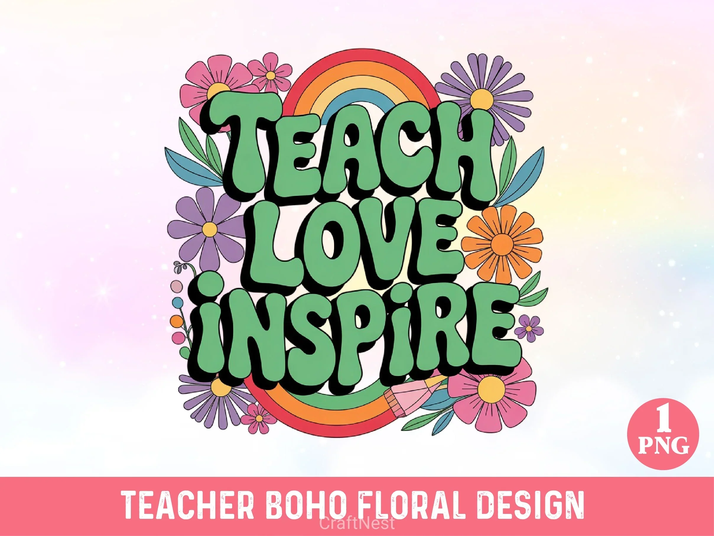 Teacher Boho Floral SVG Bundle - Image 6