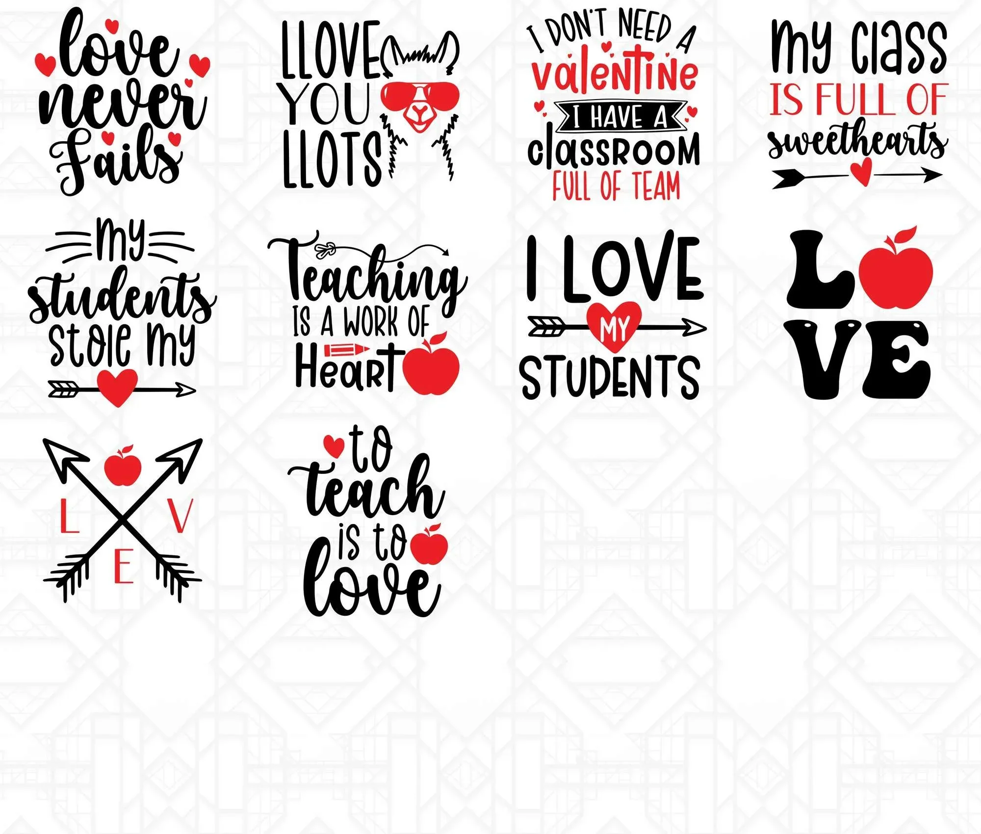 Teacher Valentine SVG - Image 2