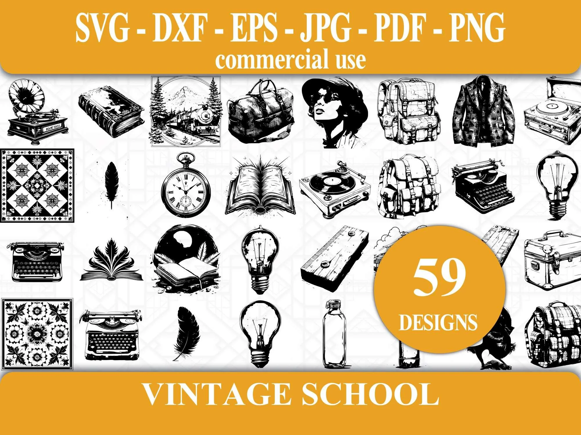Vintage Back To School SVG Bundle