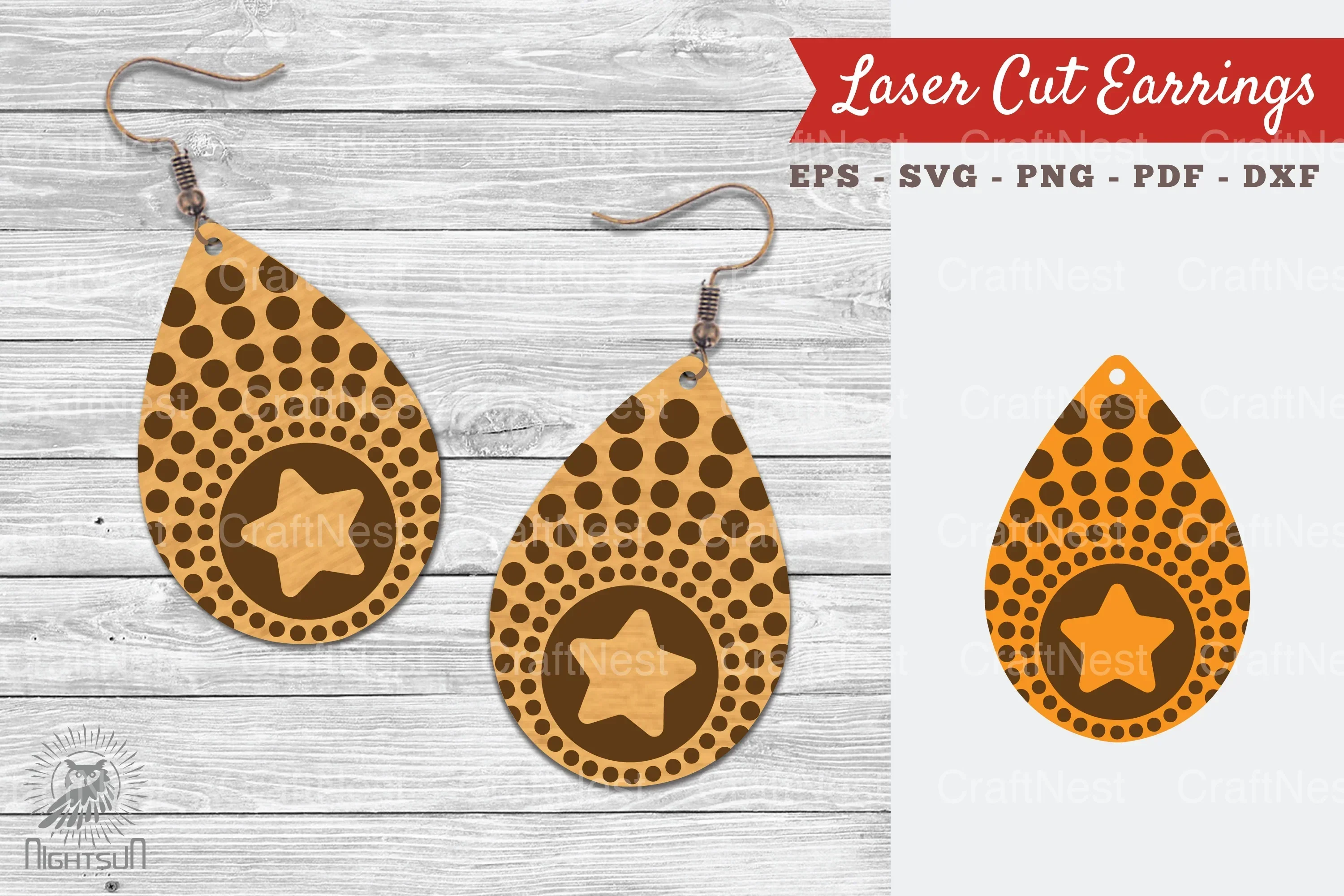Tear Drop Laser Cut Earrings SVG Bundle