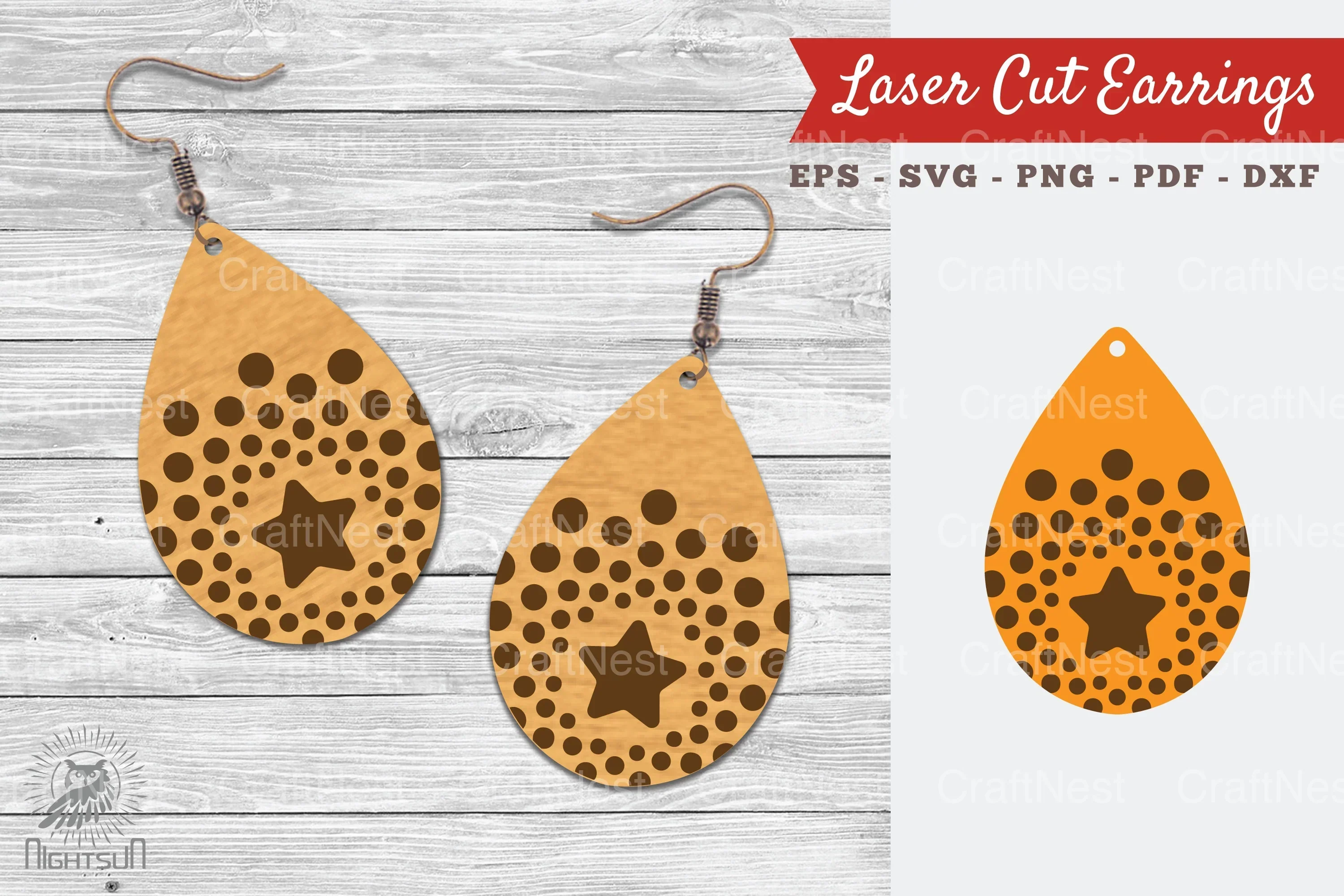 Tear Drop Laser Cut Earrings SVG Bundle